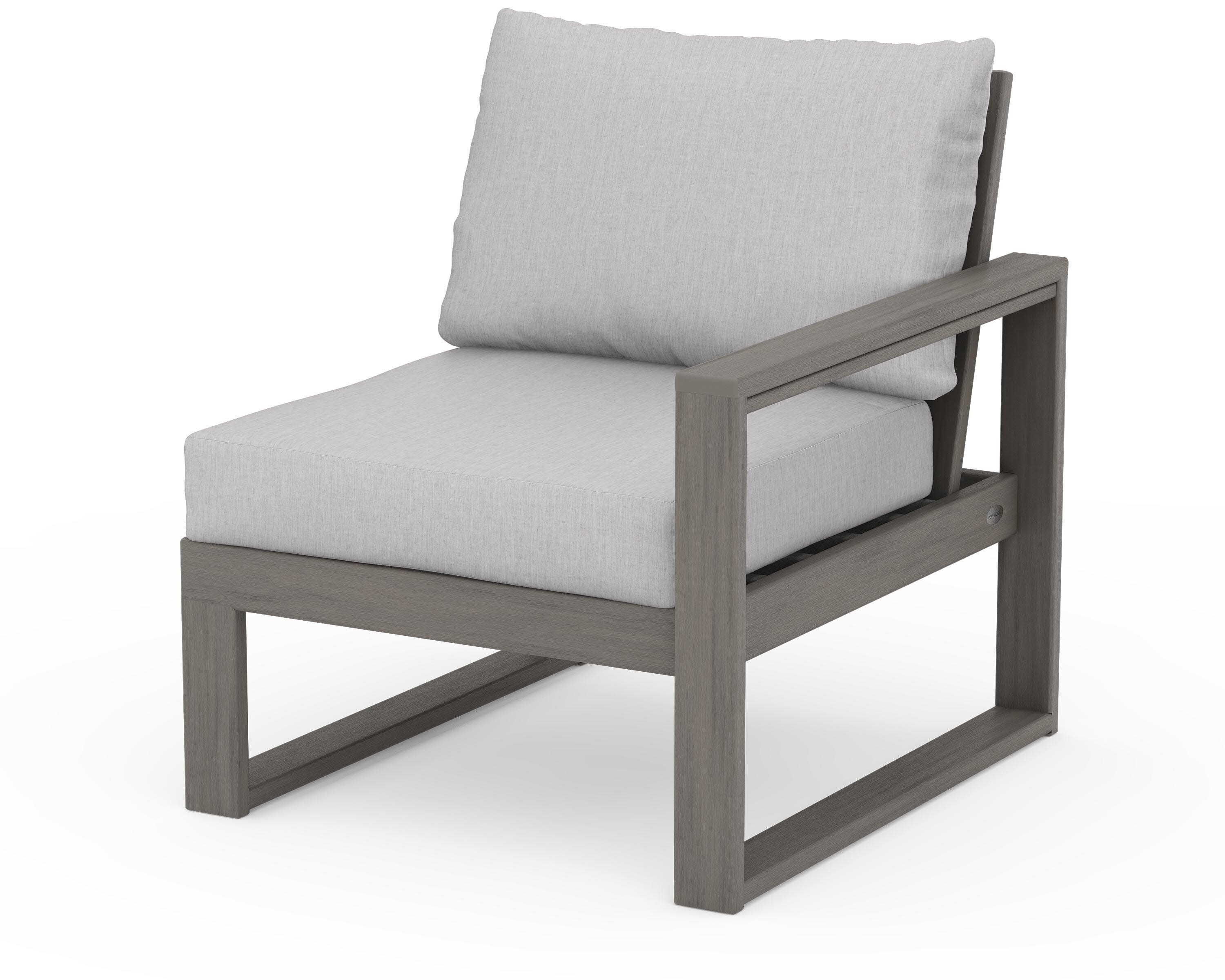 EDGE Modular Right Arm Chair in Driftwood / Granite