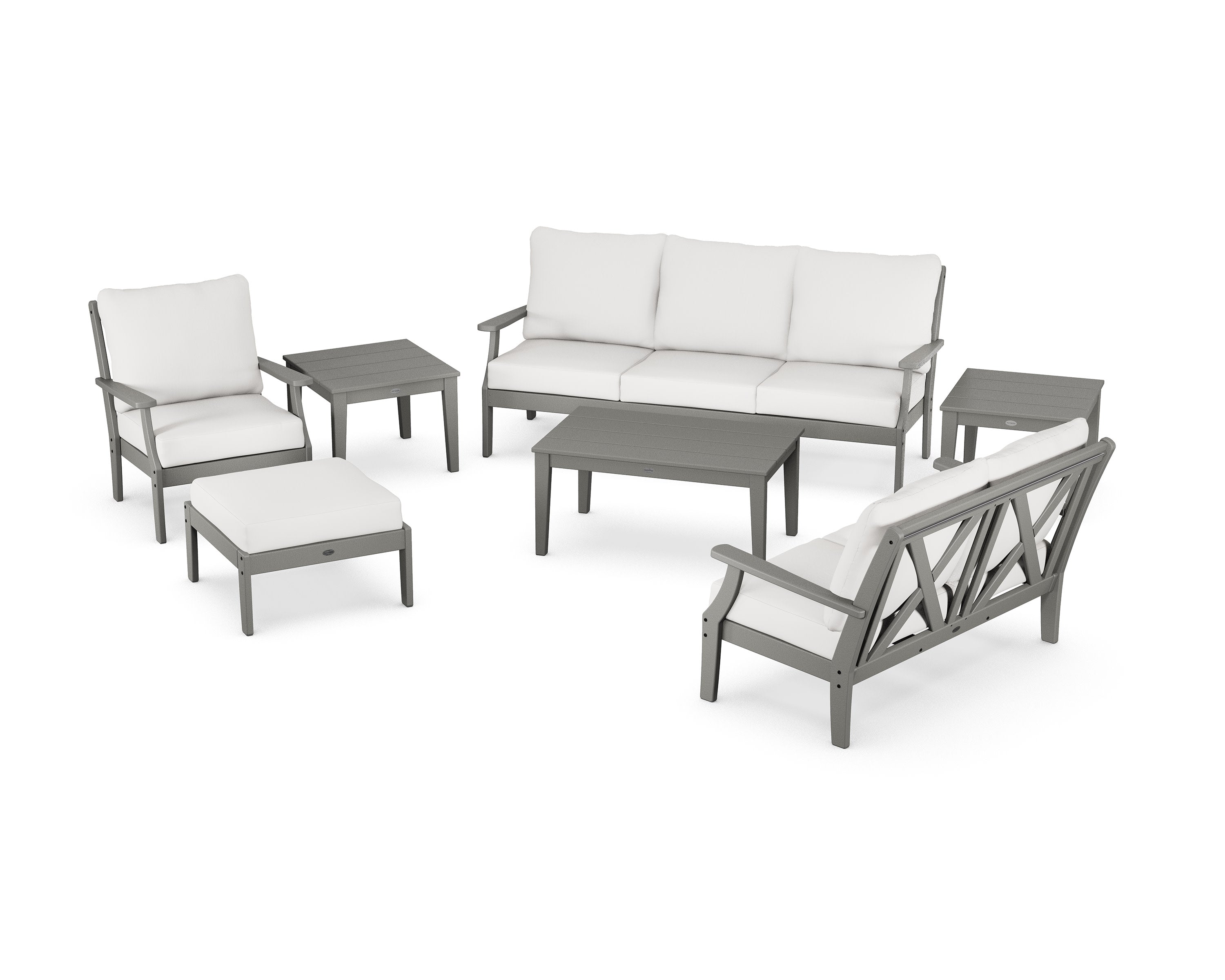 Braxton 7-Piece Deep Seating Set in Slate Grey / Natural Linen