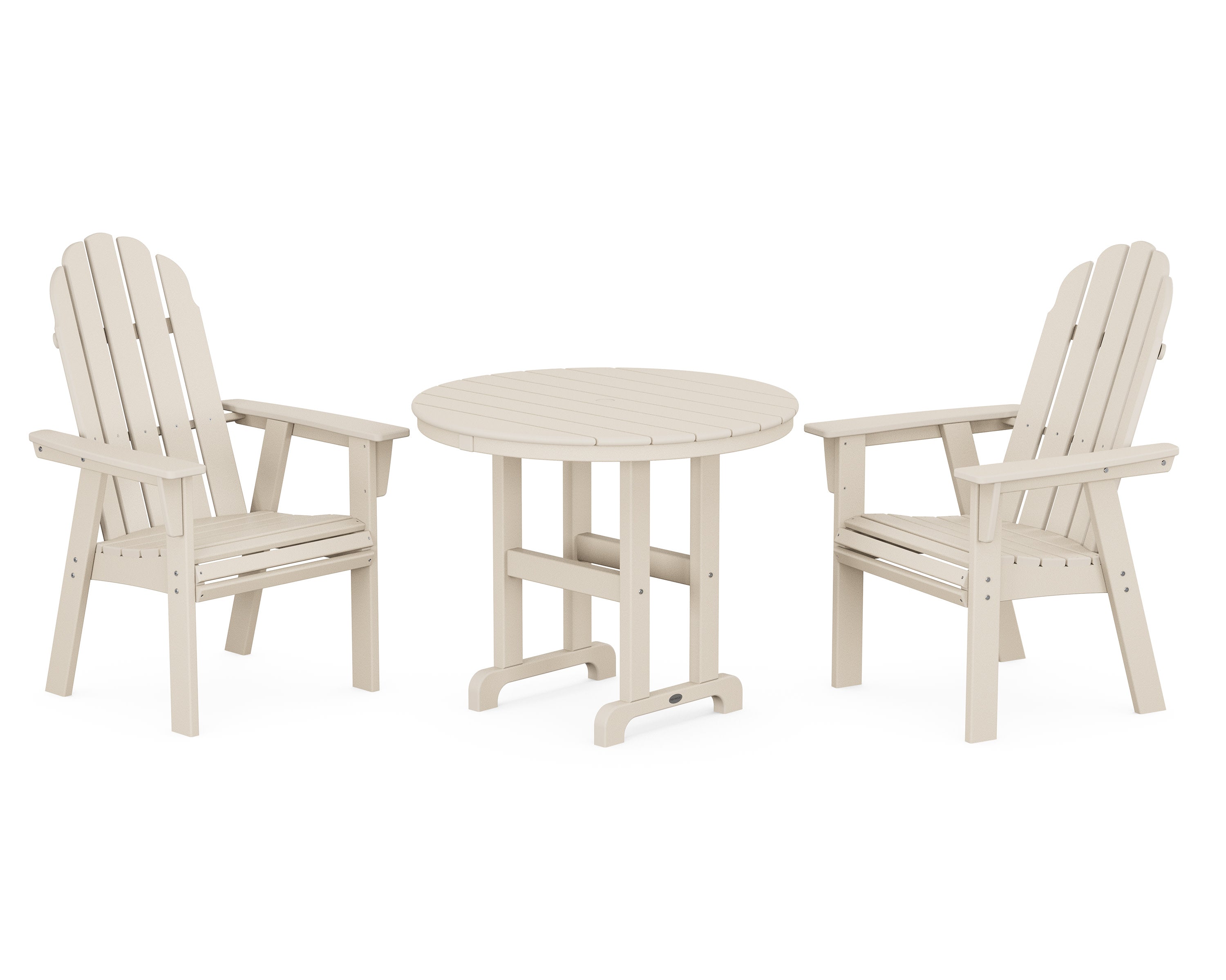 Vineyard Adirondack 3-Piece Round Dining Set in Sand