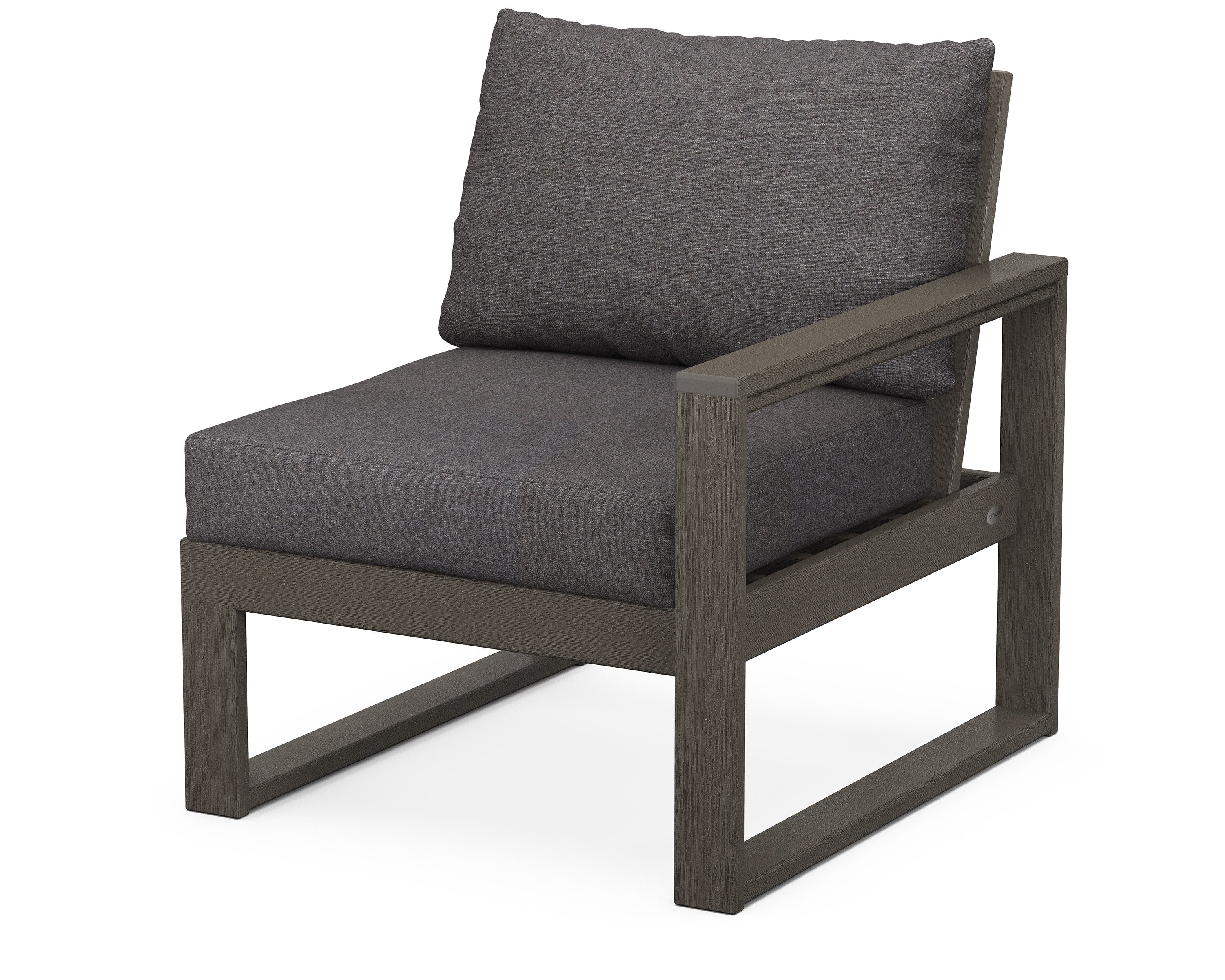 EDGE Modular Right Arm Chair in Vintage Coffee / Ash Charcoal