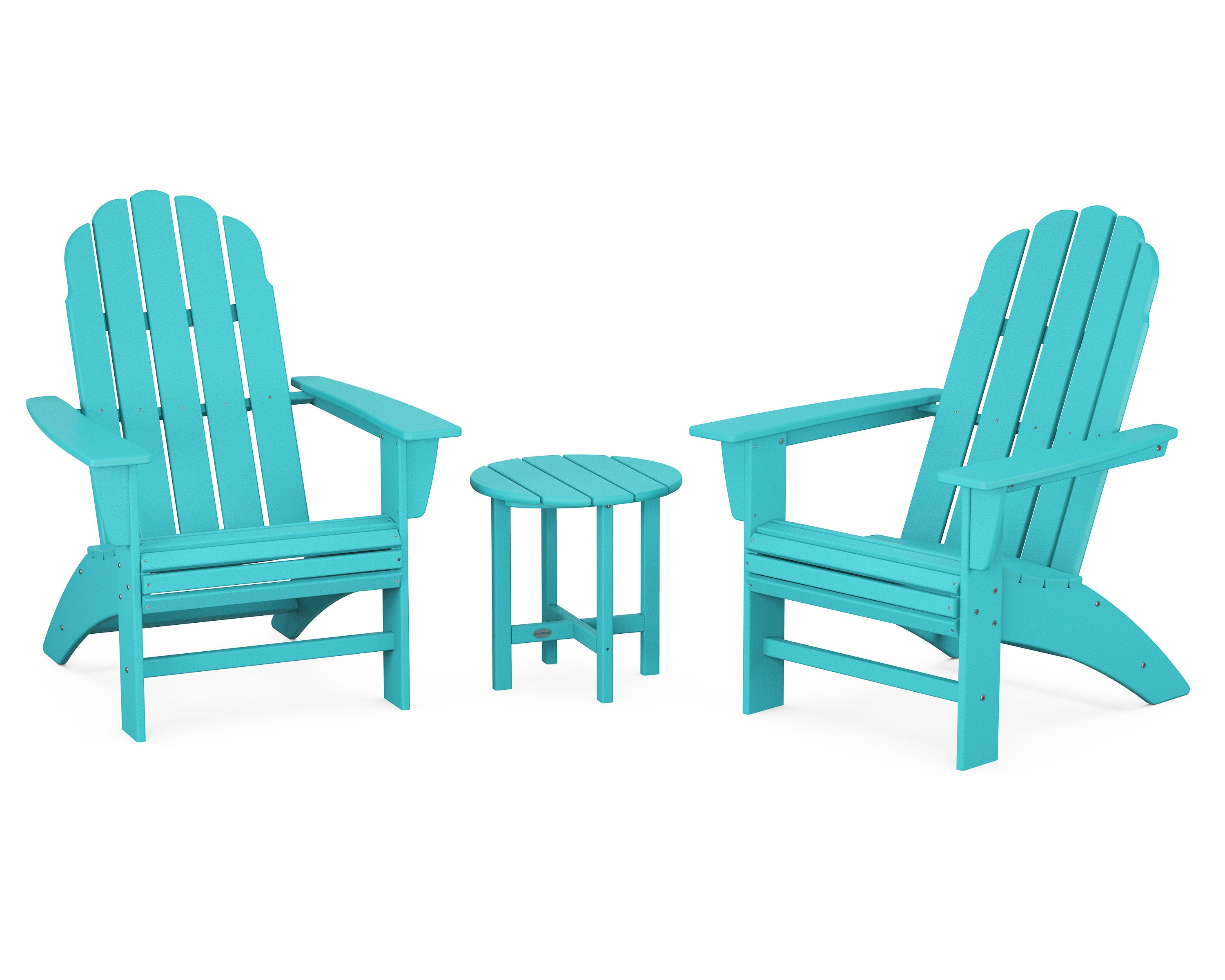 Vineyard 3-Piece Curveback Adirondack Set in Aruba
