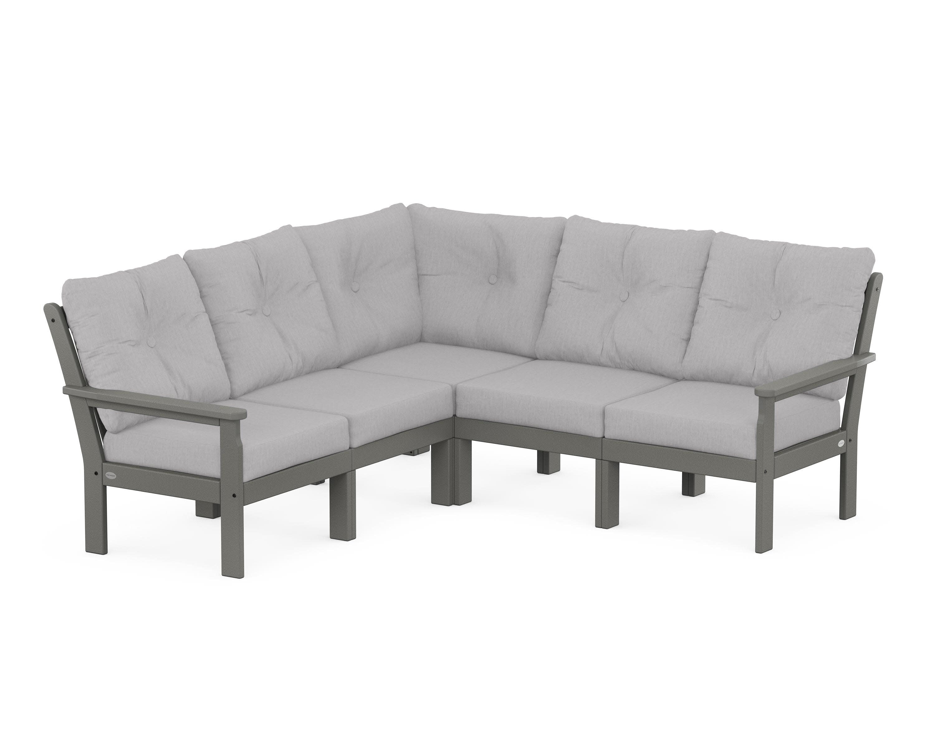 Vineyard 5-Piece Sectional in Slate Grey / Granite