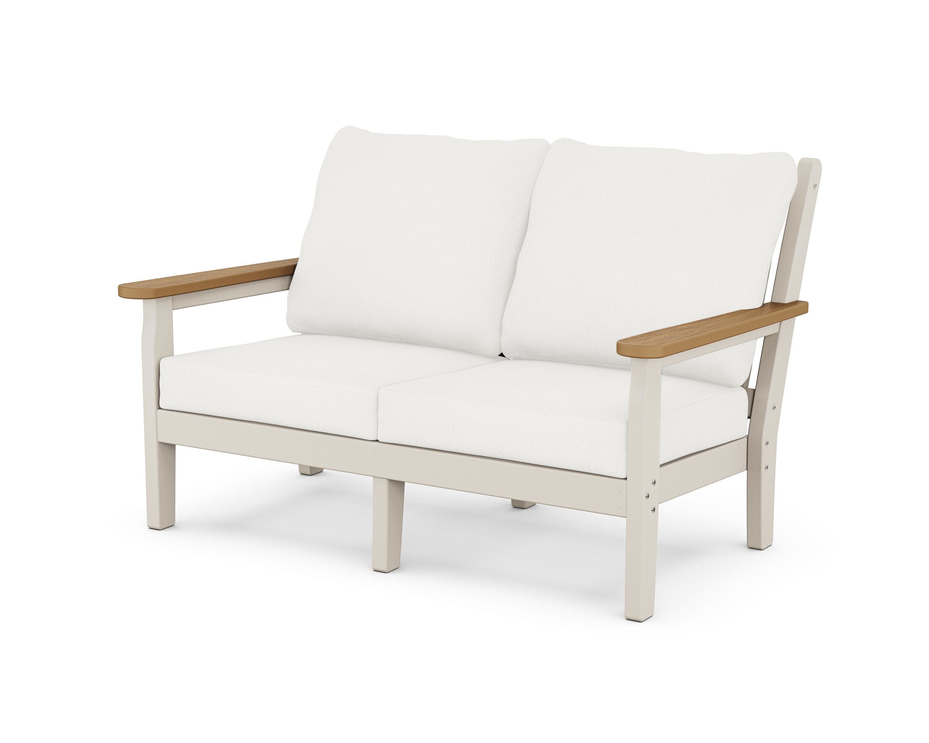 Chippendale Deep Seating Loveseat in Sand / Natural / Natural Linen