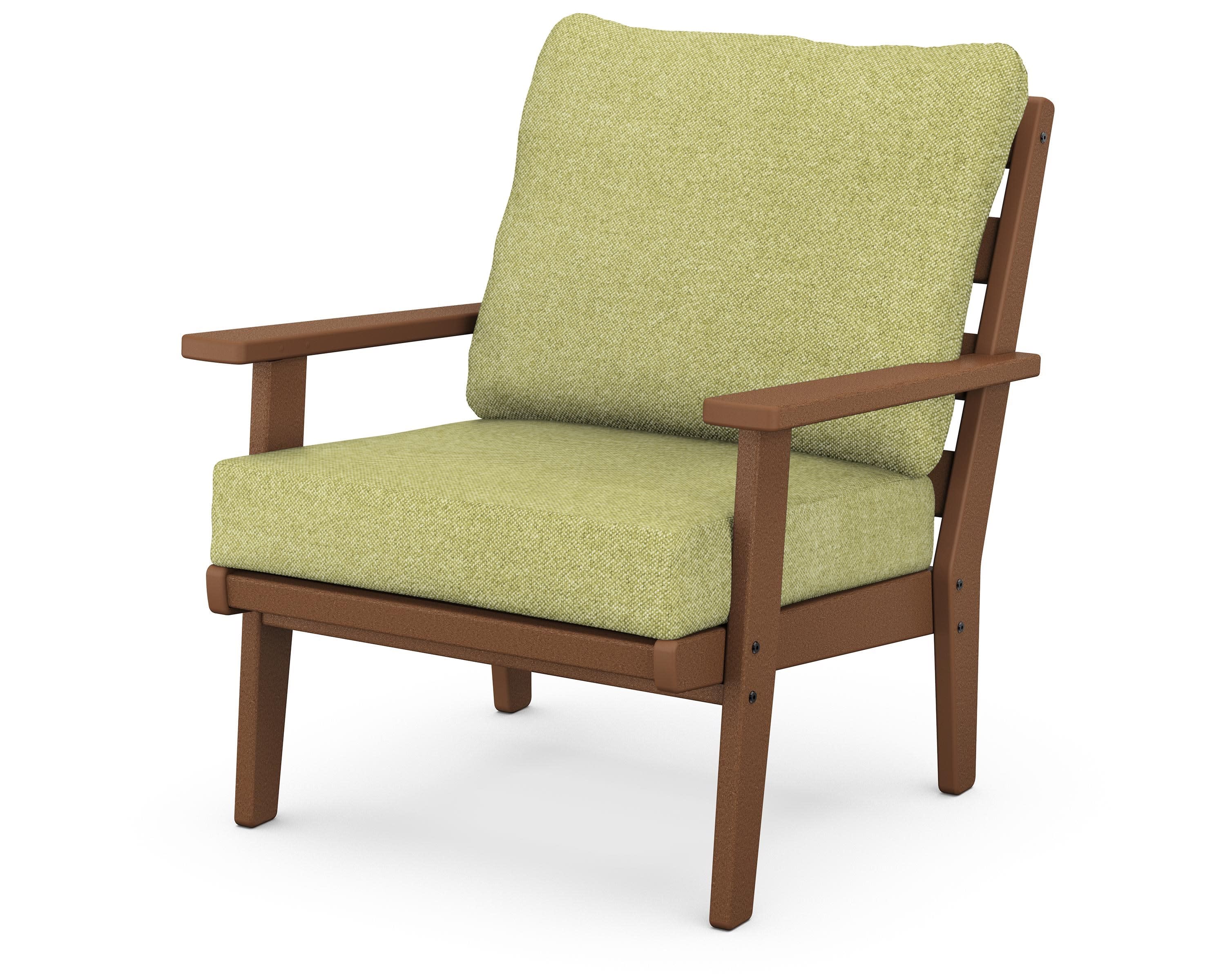 Grant Park Deep Seating Chair in Teak / Chartreuse Boucle