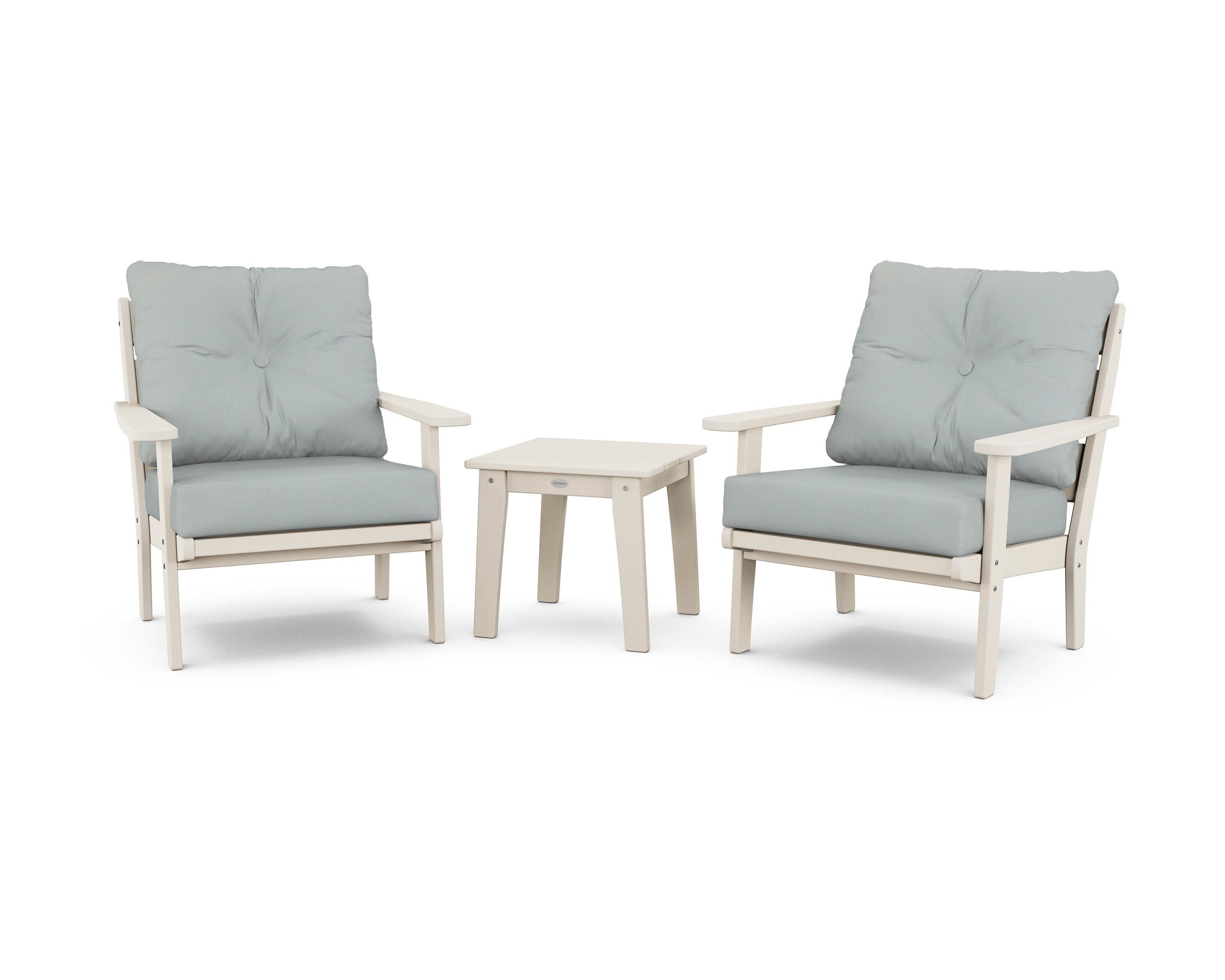 Lakeside 3-Piece Deep Seating Chair Set in Sand / Spa