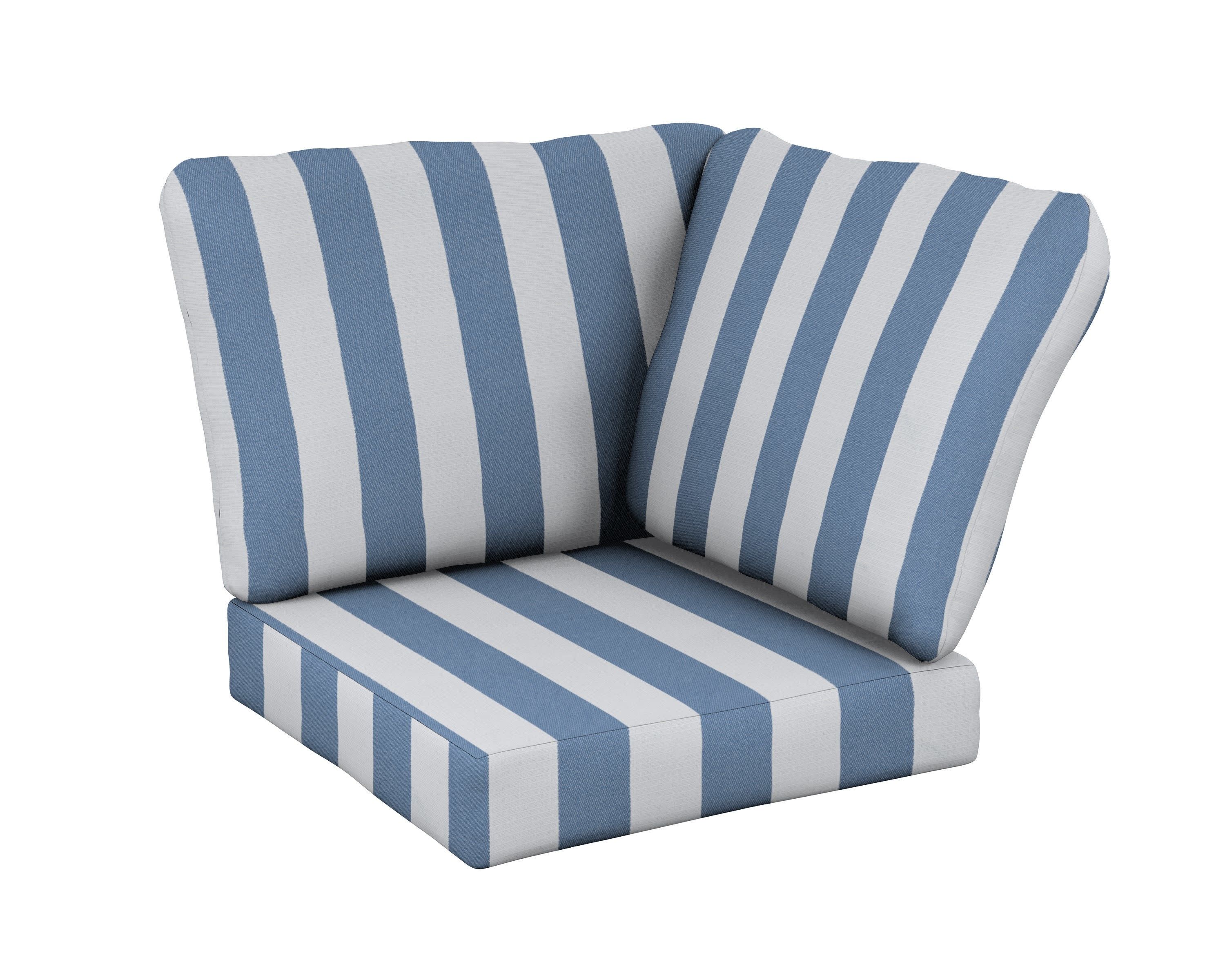 Baffle Modular Corner Cushion in Cabana Stripe Sky Blue