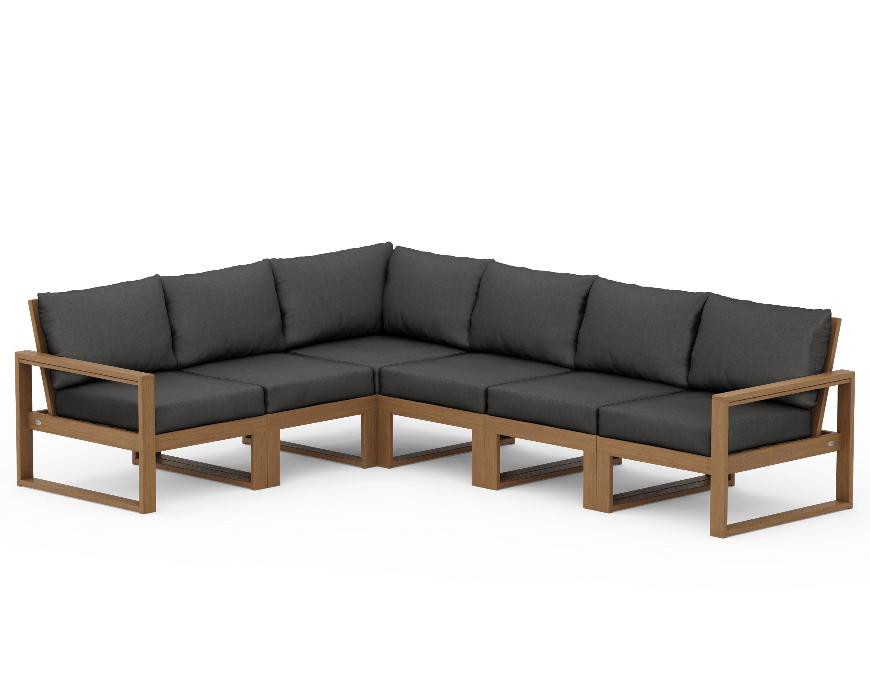EDGE 6-Piece Modular Deep Seating Set in Natural / Spectrum Carbon