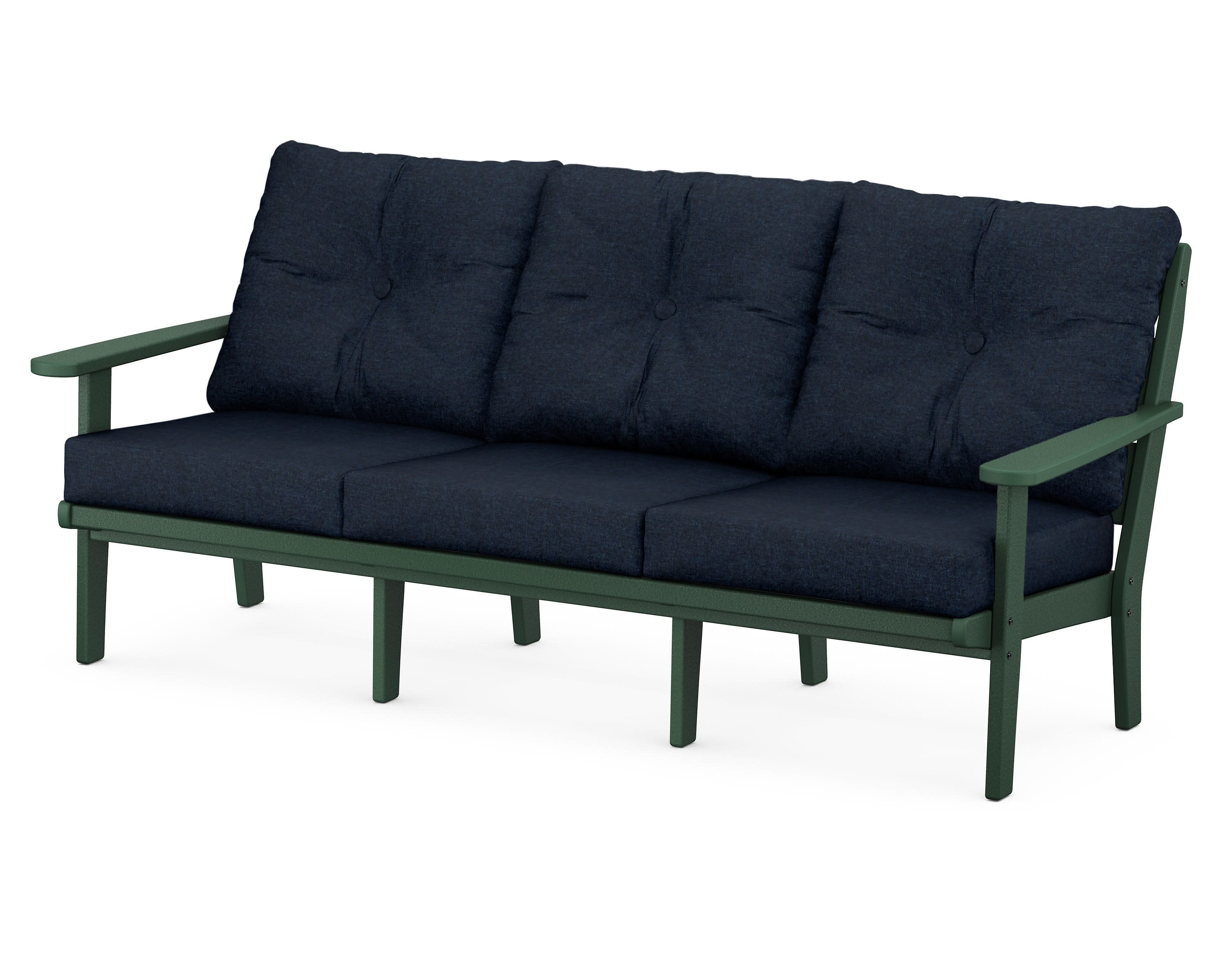 Lakeside Deep Seating Sofa in Green / Marine Indigo