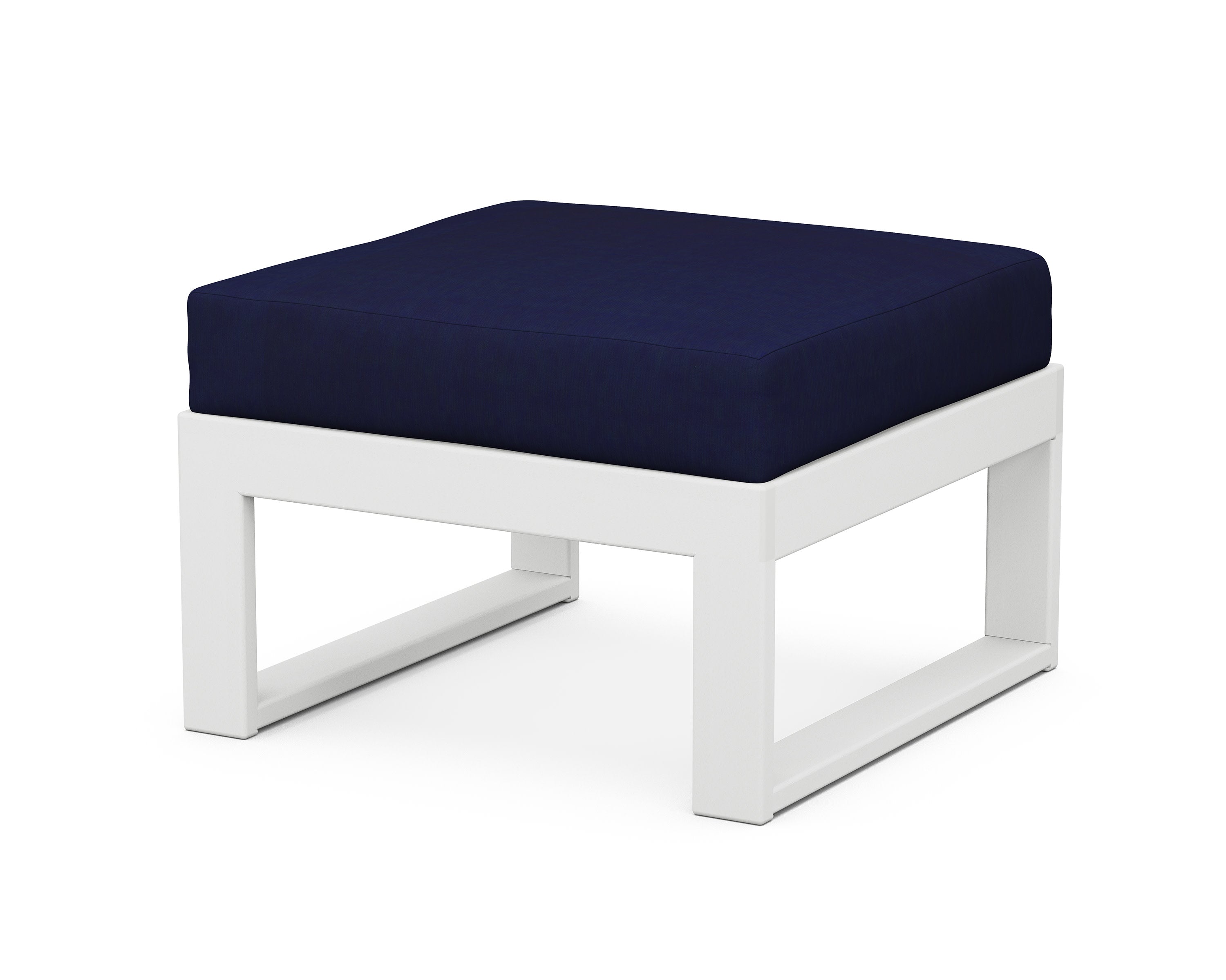 Modular Ottoman - Modern in White / Navy