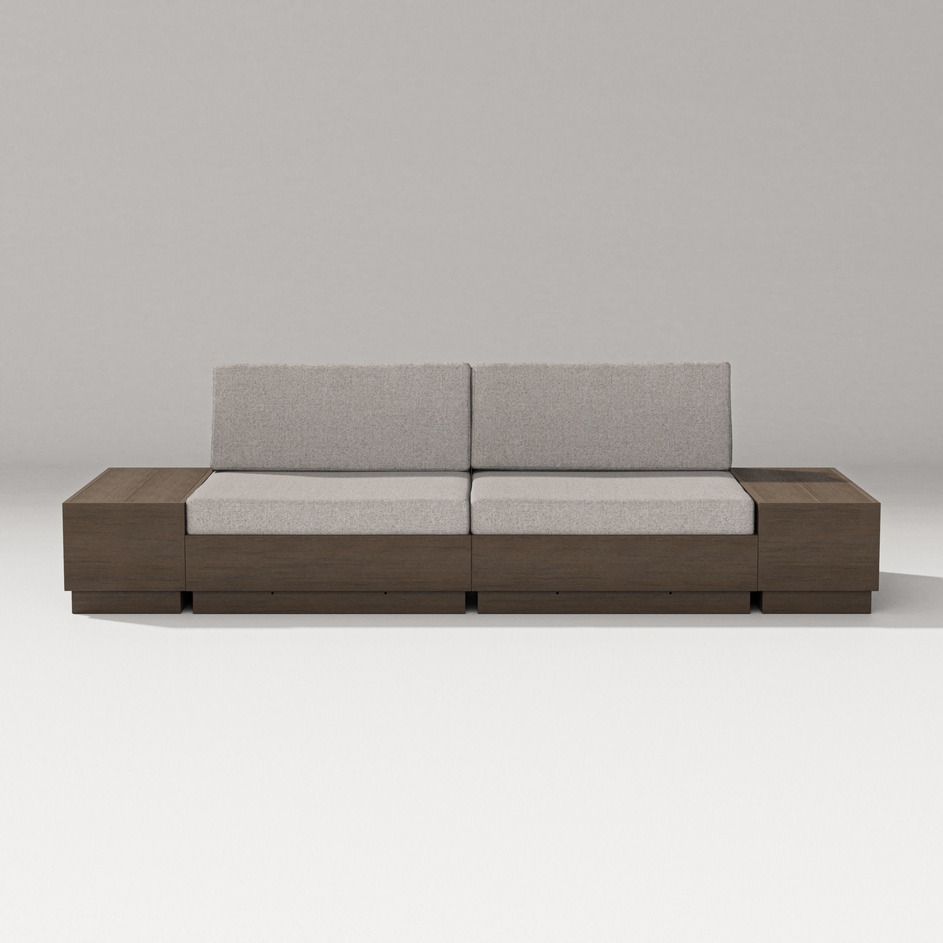 Elevate 4-Piece Loveseat Sectional in Kona / Weathered Tweed