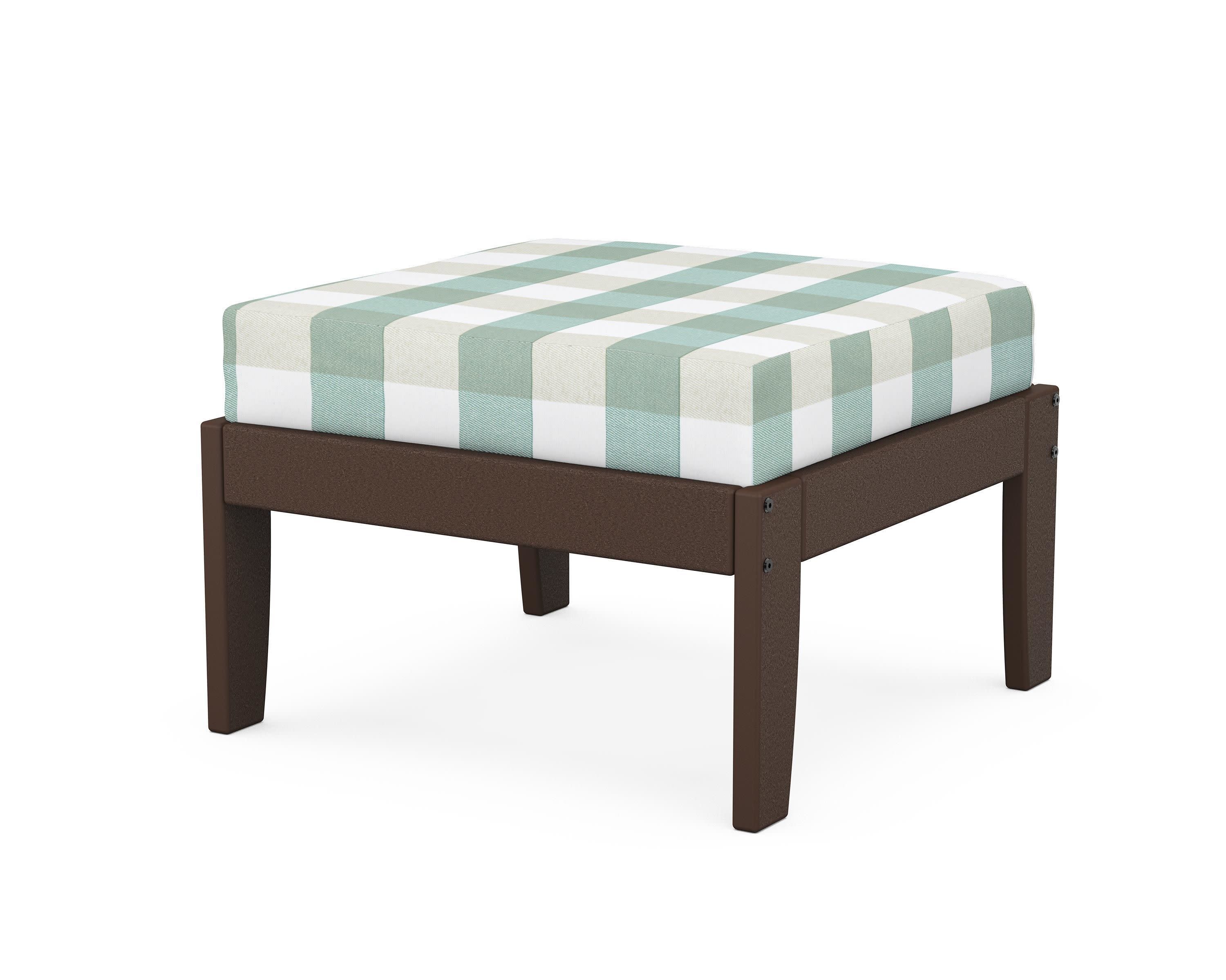Modular Ottoman - Classic in Mahogany / Buffalo Plaid Glacier Spa