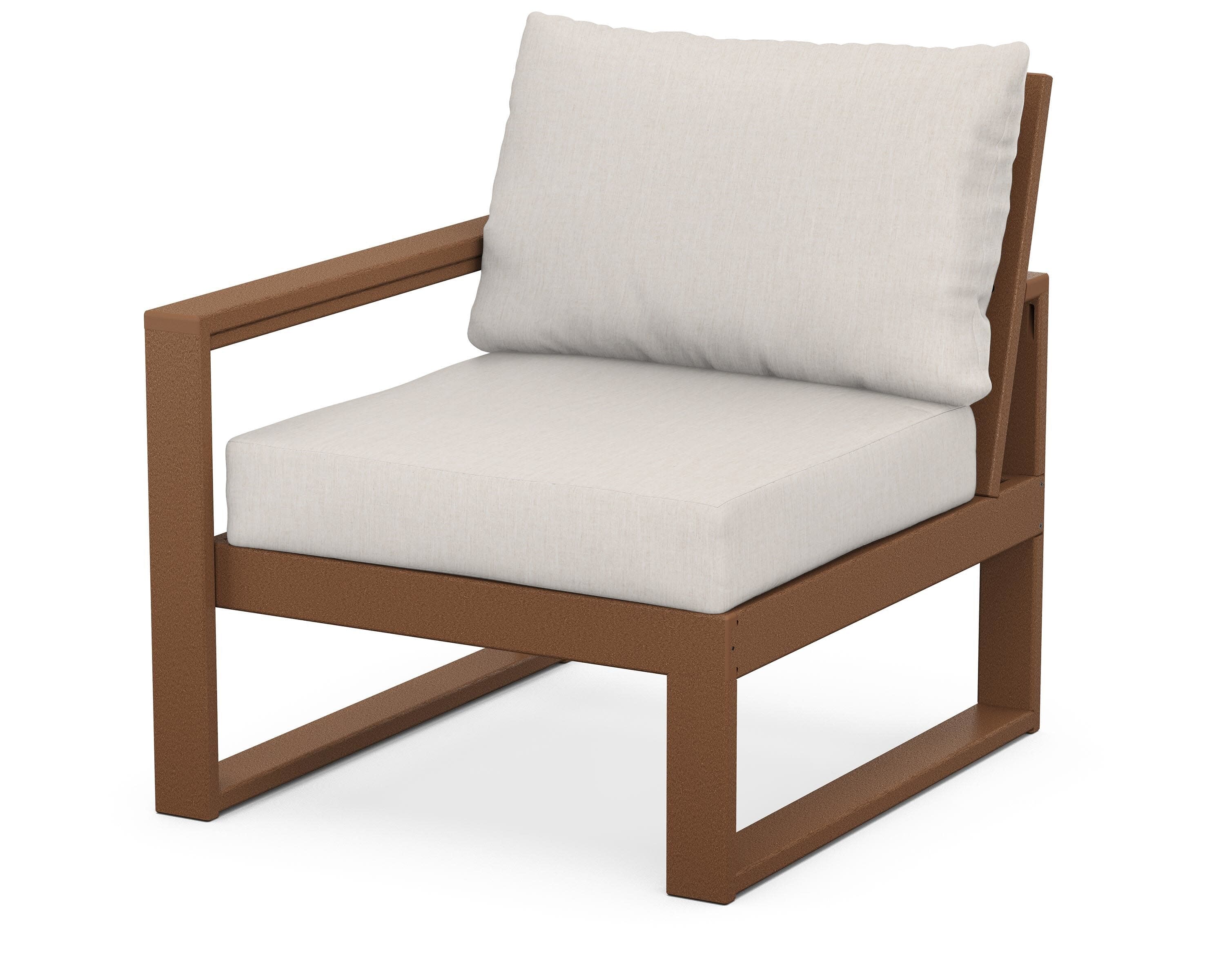 EDGE Modular Left Arm Chair in Teak / Cast Ash