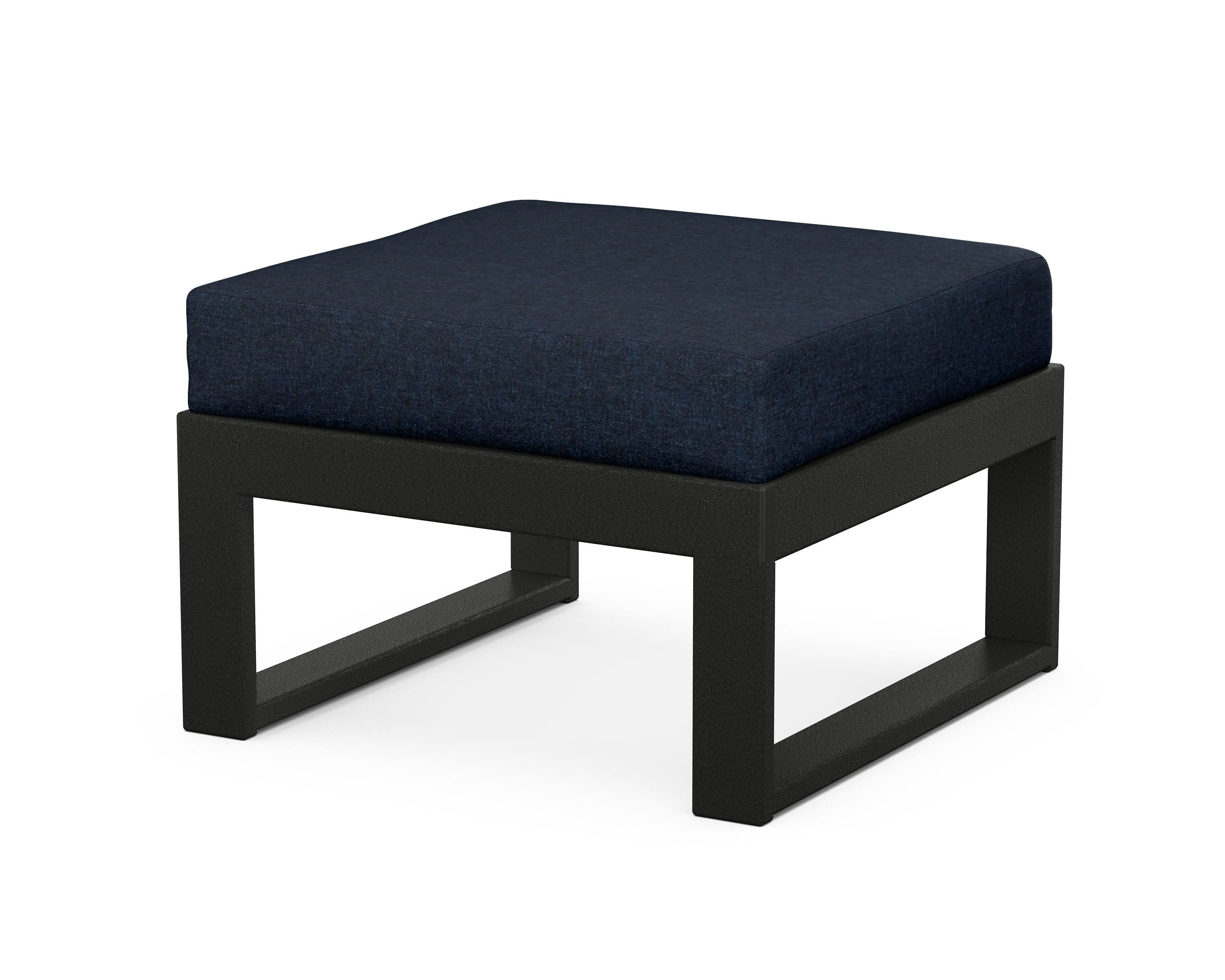 Modular Ottoman - Modern in Black / Marine Indigo