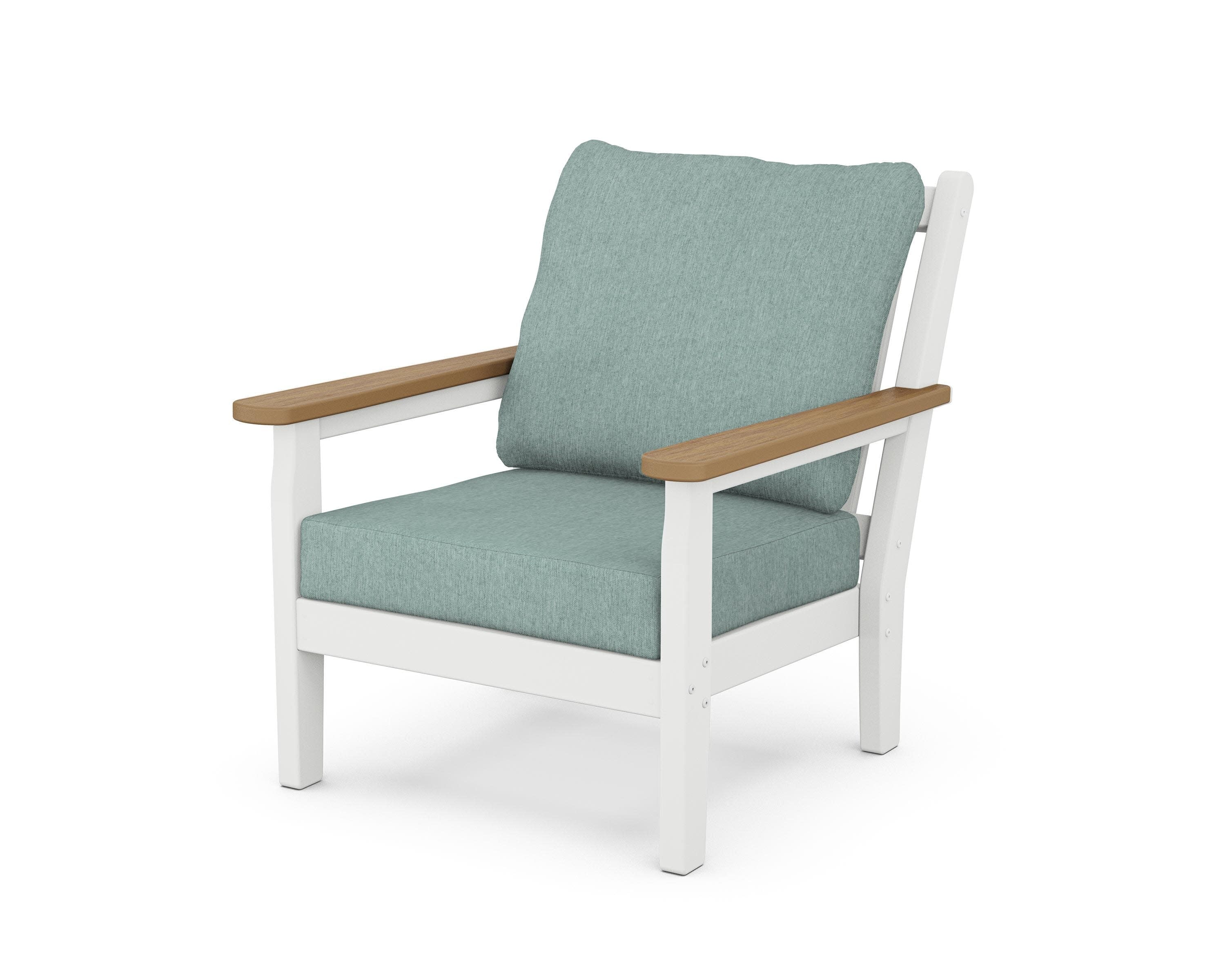 Chippendale Deep Seating Chair in White / Natural / Glacier Spa