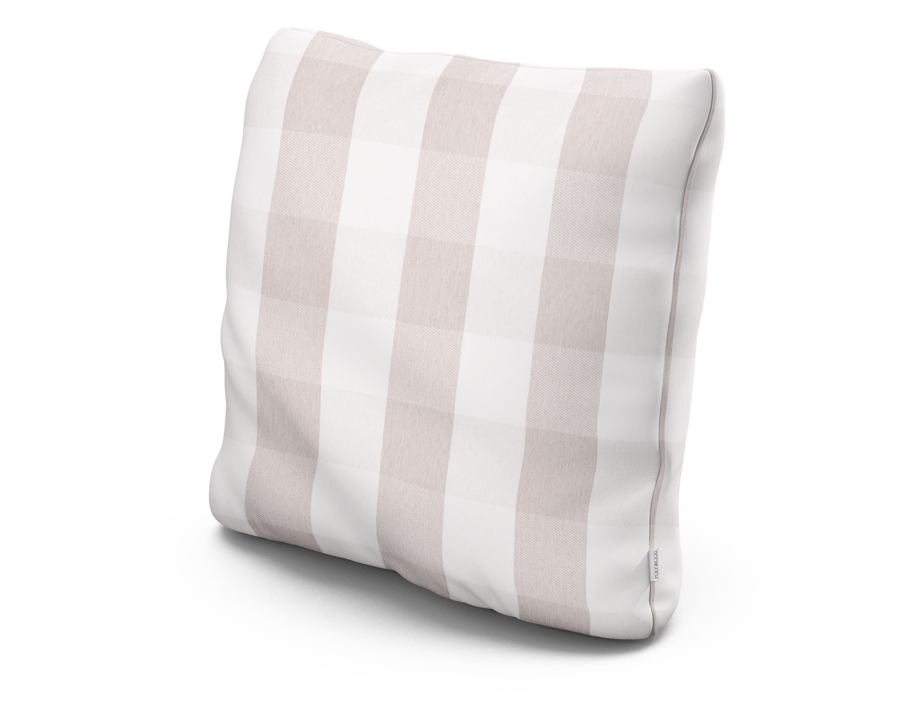 20" Outdoor Throw Pillow in Buffalo Plaid Dune Burlap