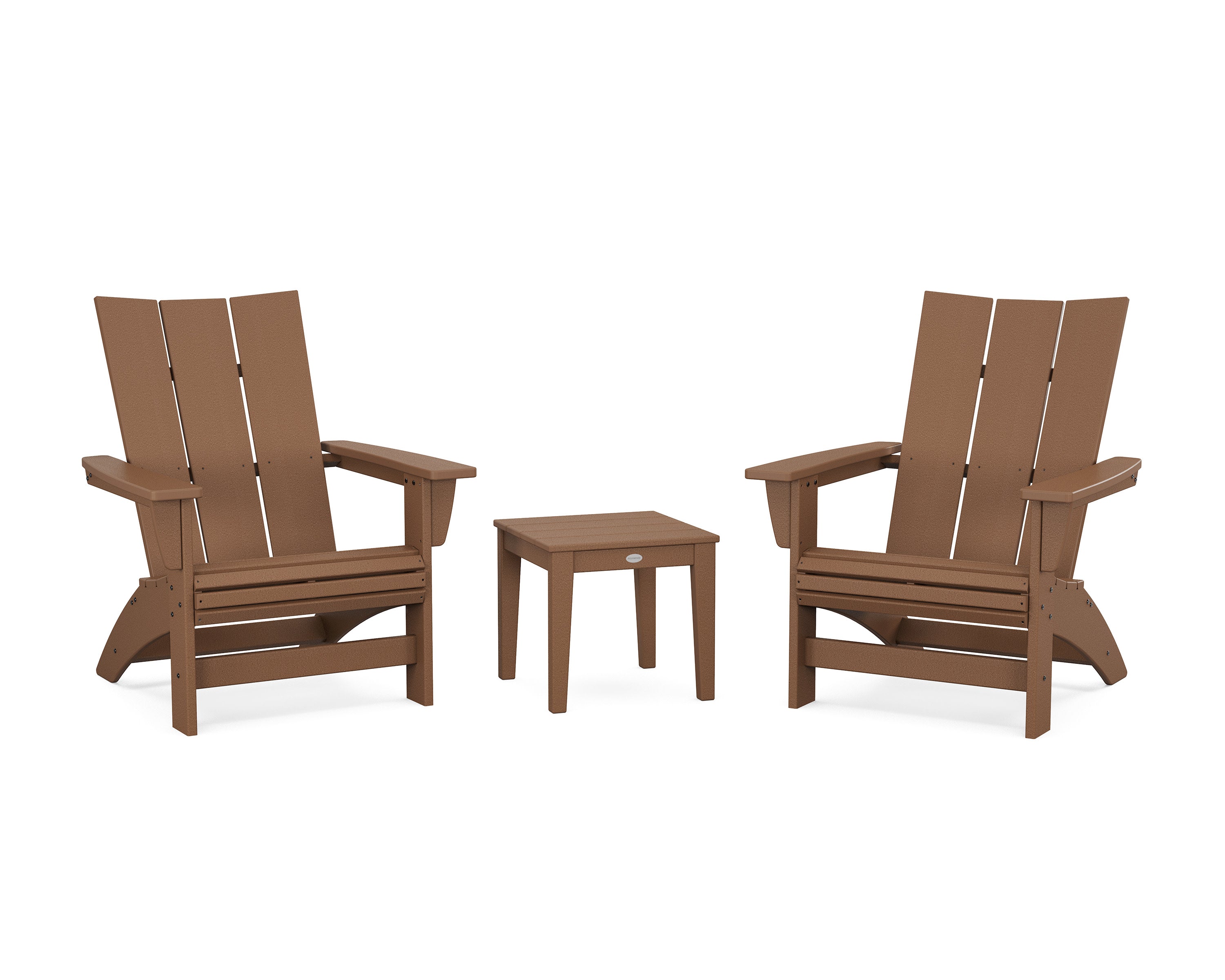 3-Piece Modern Grand Adirondack Set in Teak