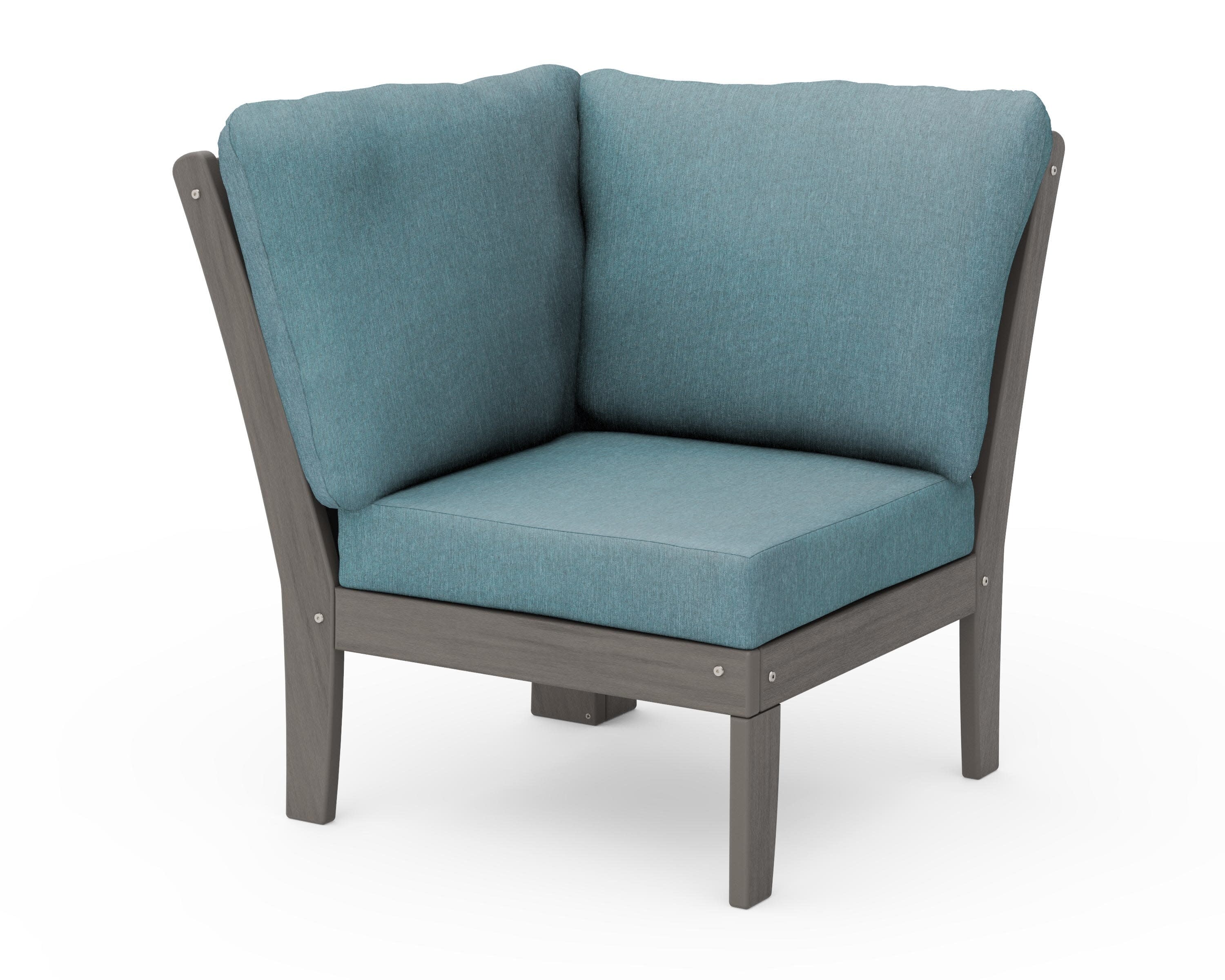 Braxton Modular Corner Chair in Driftwood / Ocean Teal