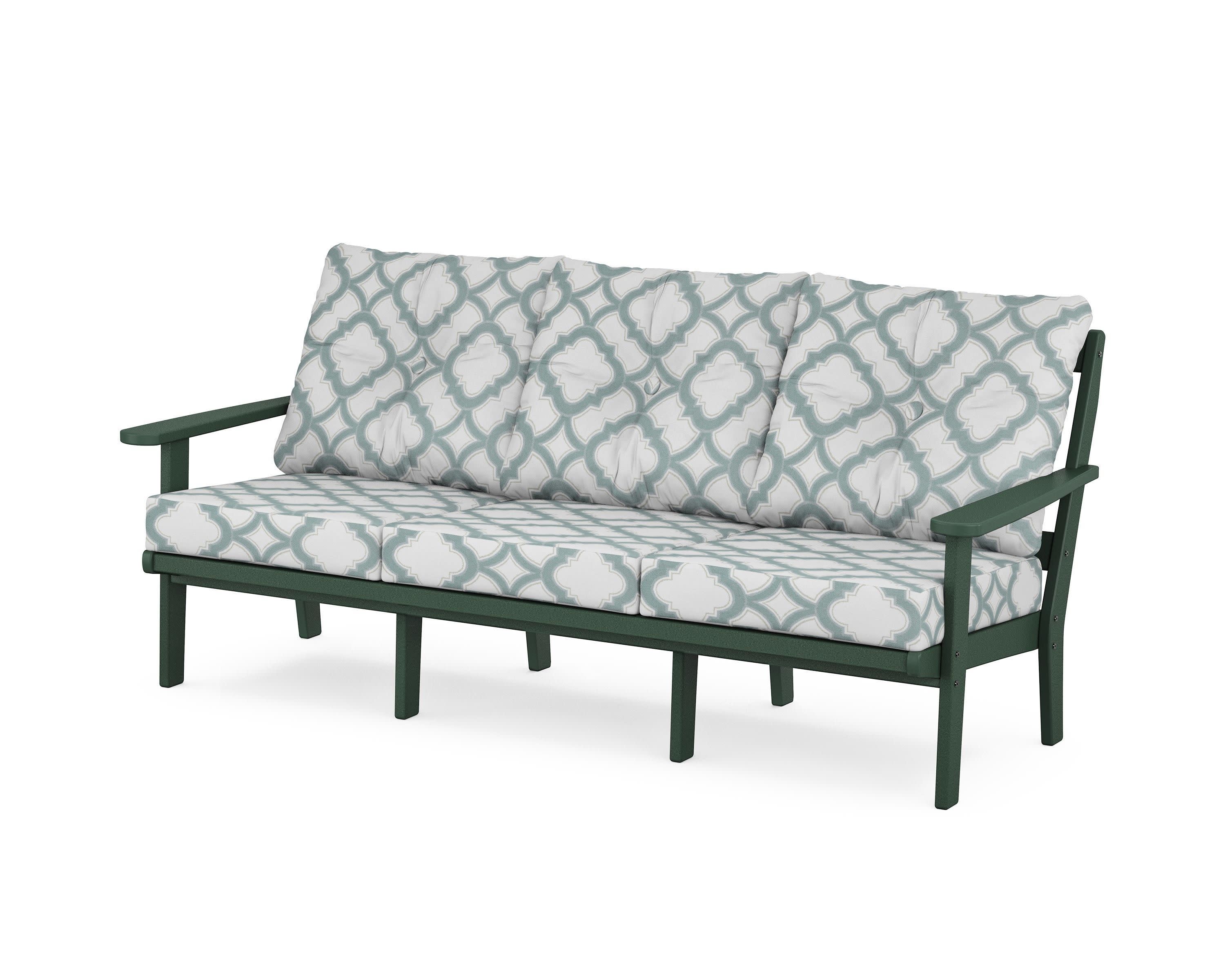 Mission Deep Seating Sofa in Green / Trellis Glacier Spa