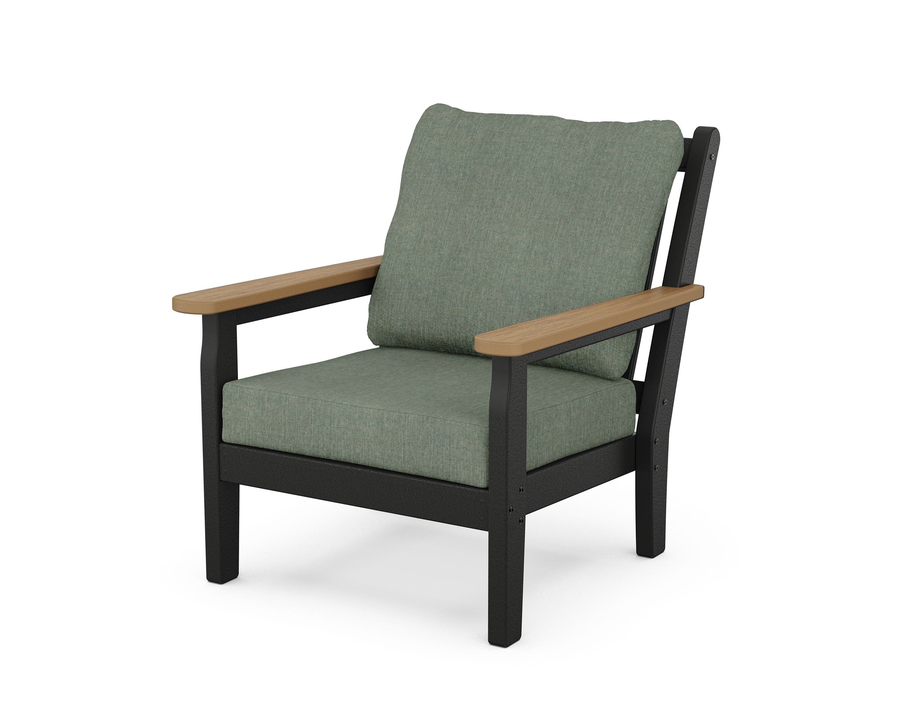 Chippendale Deep Seating Chair in Black / Natural / Cast Sage