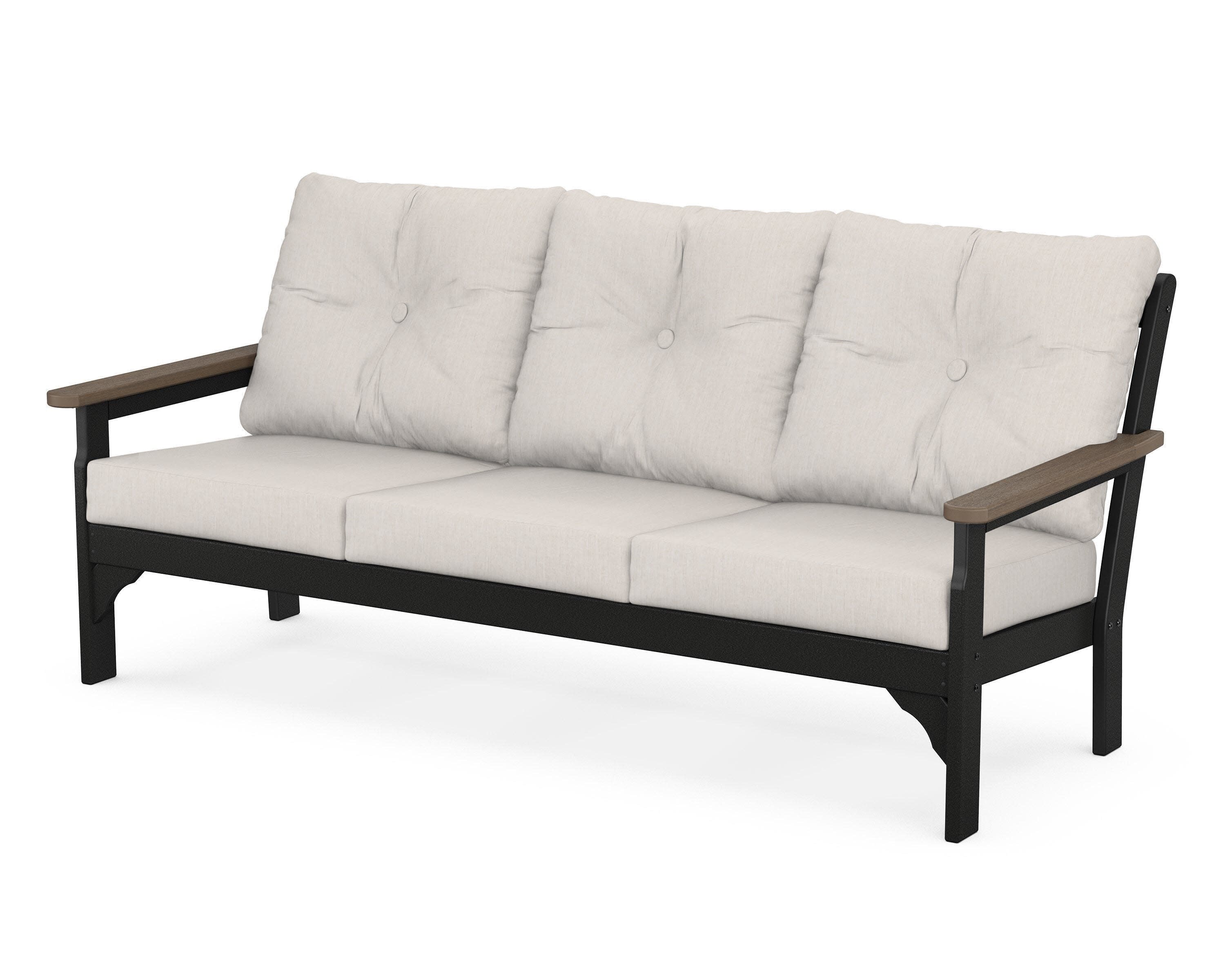 Vineyard Deep Seating Sofa in Black / Kona / Cast Ash
