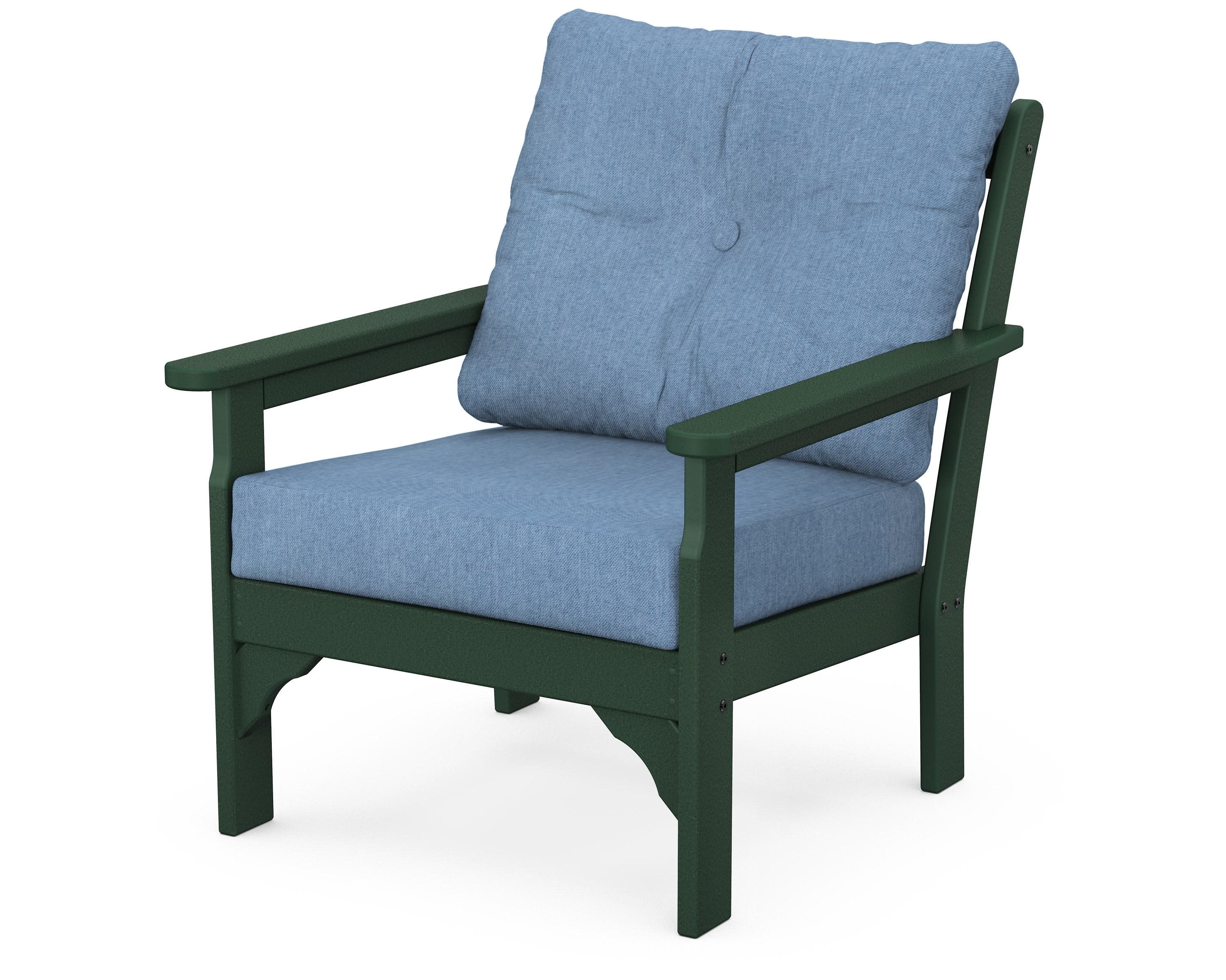 Vineyard Deep Seating Chair in Green / Sky Blue