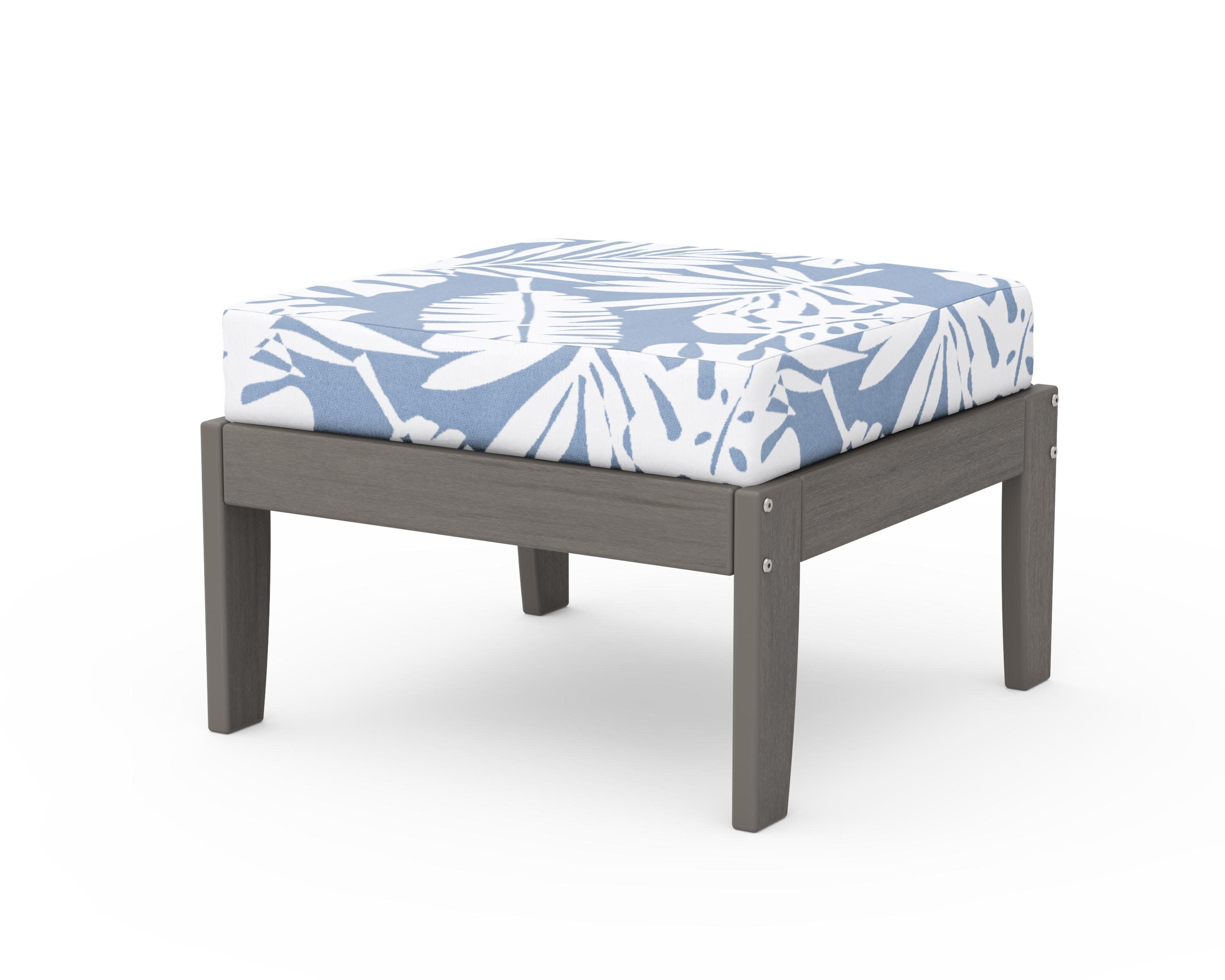 Modular Ottoman - Classic in Driftwood / Leaf Sky Blue