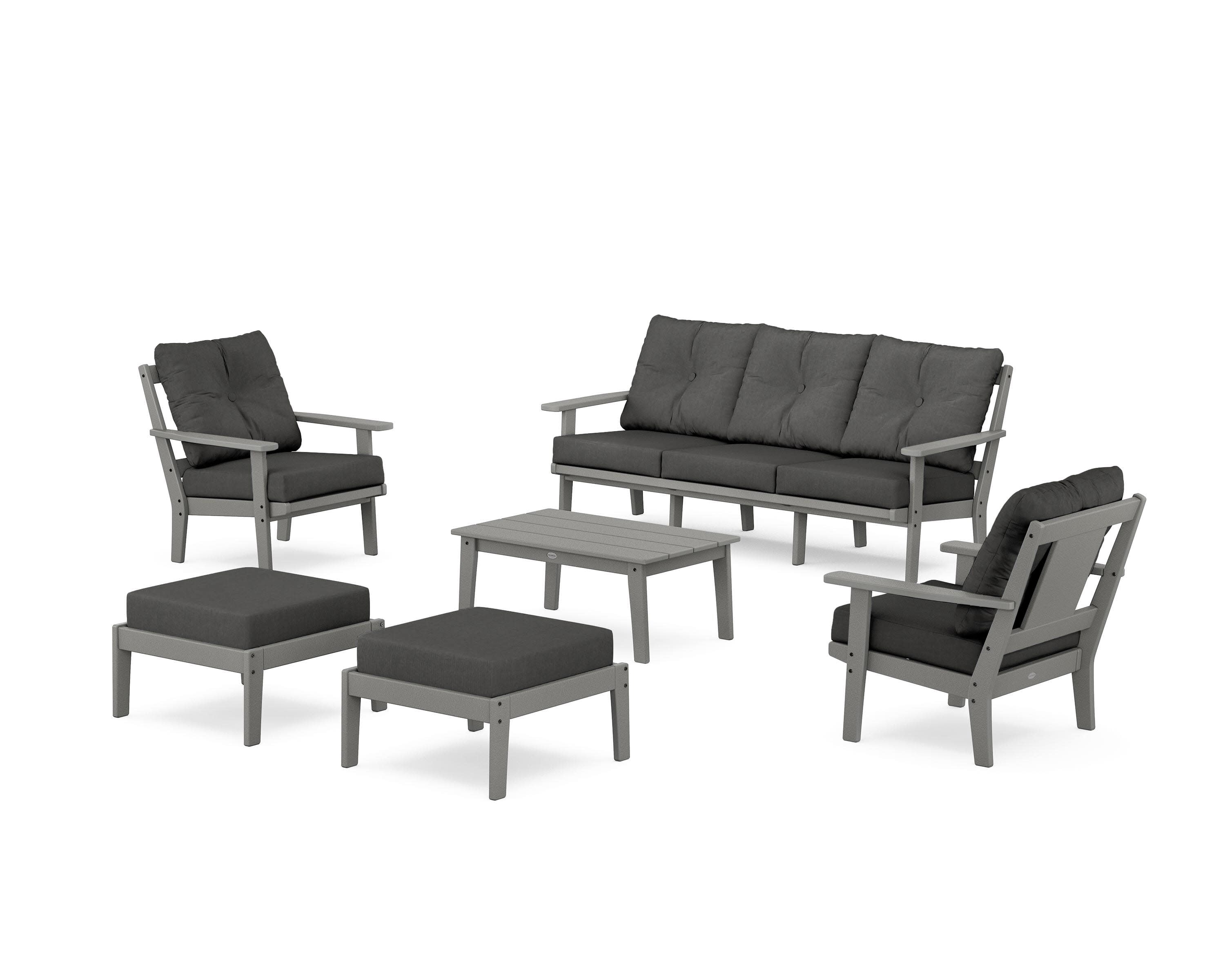 Prairie 6-Piece Lounge Sofa Set in Slate Grey / Spectrum Carbon
