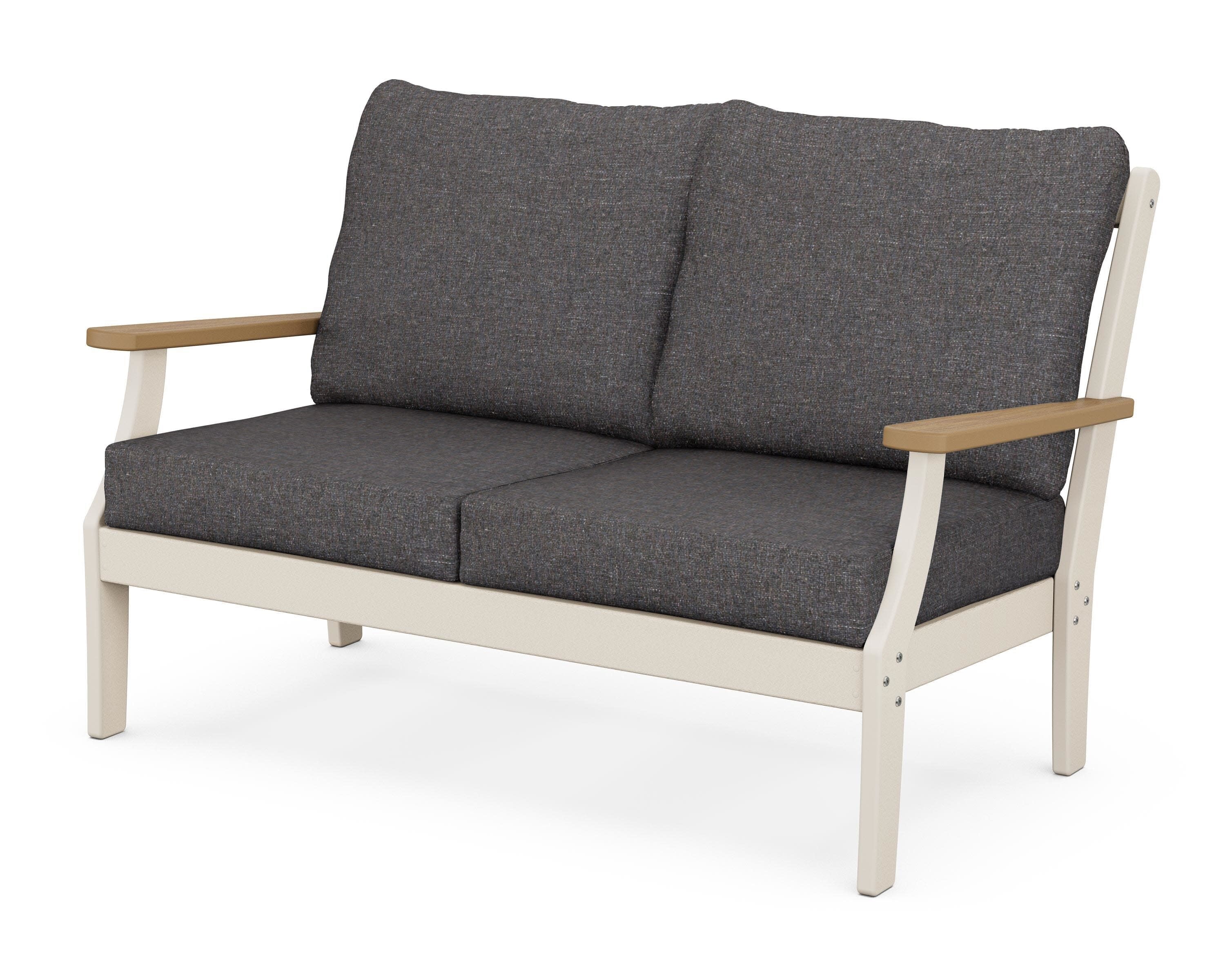 Braxton Deep Seating Loveseat in Sand / Natural / Ash Charcoal