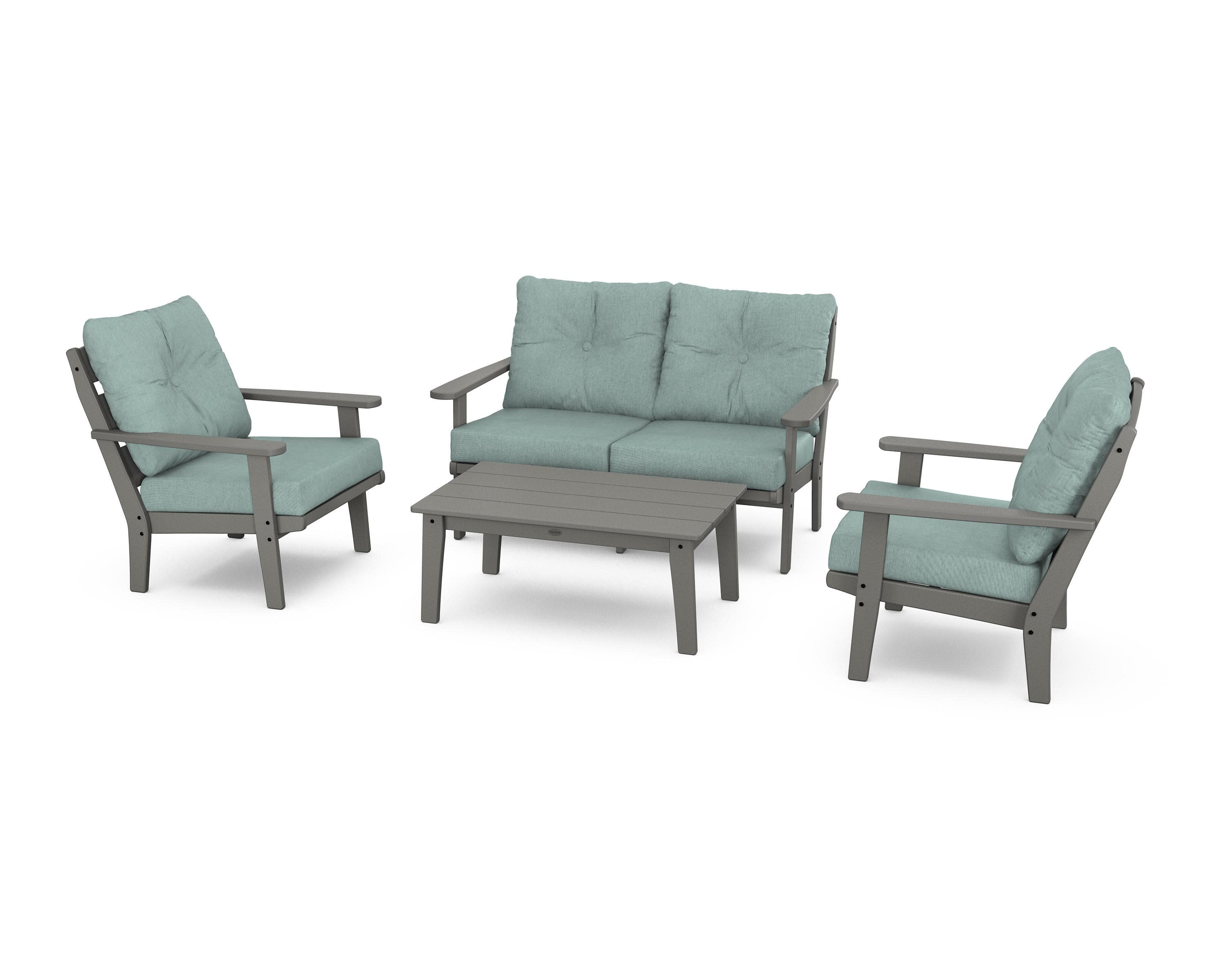 Lakeside 4-Piece Deep Seating Set in Slate Grey / Glacier Spa