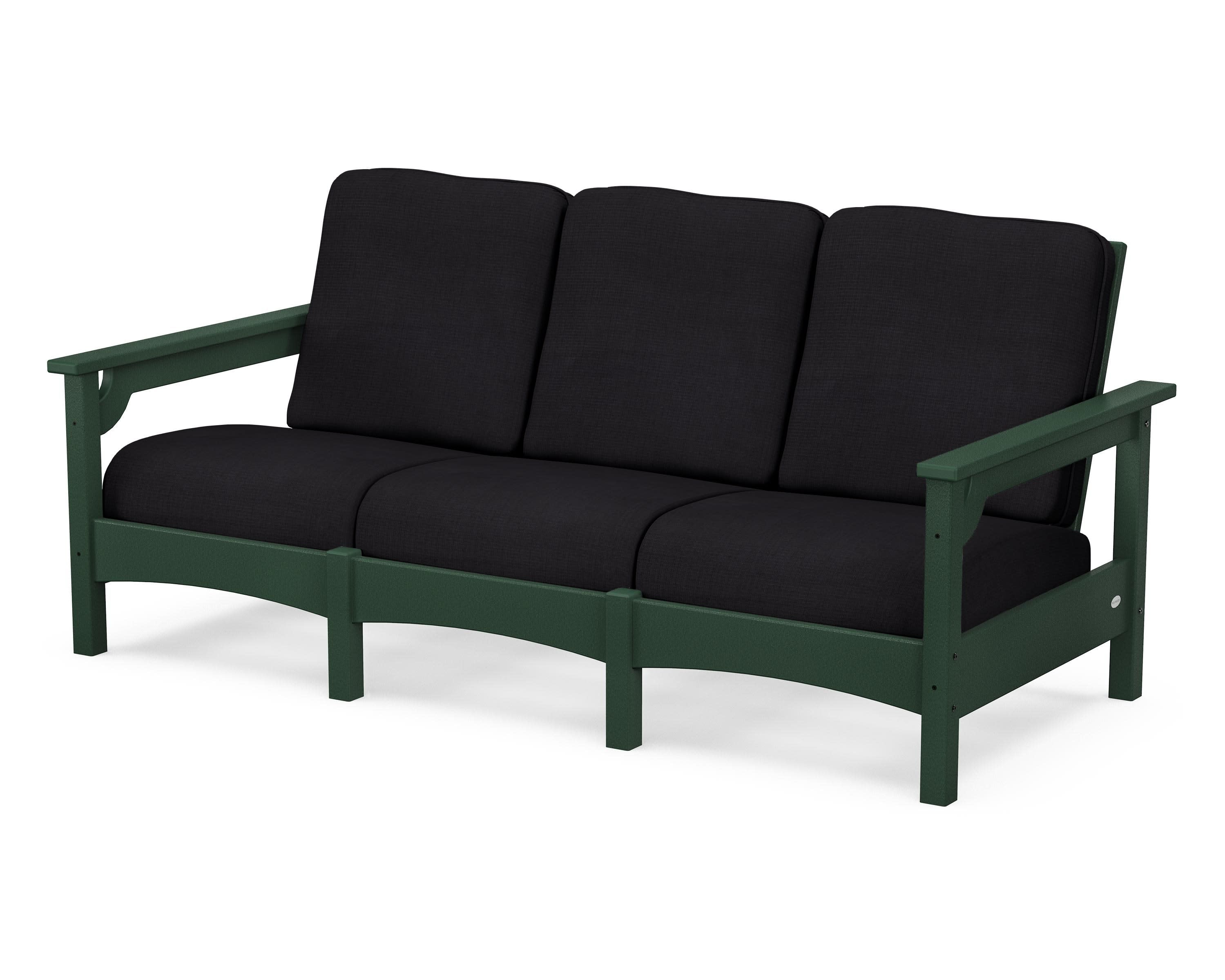Club Sofa in Green / Midnight Linen