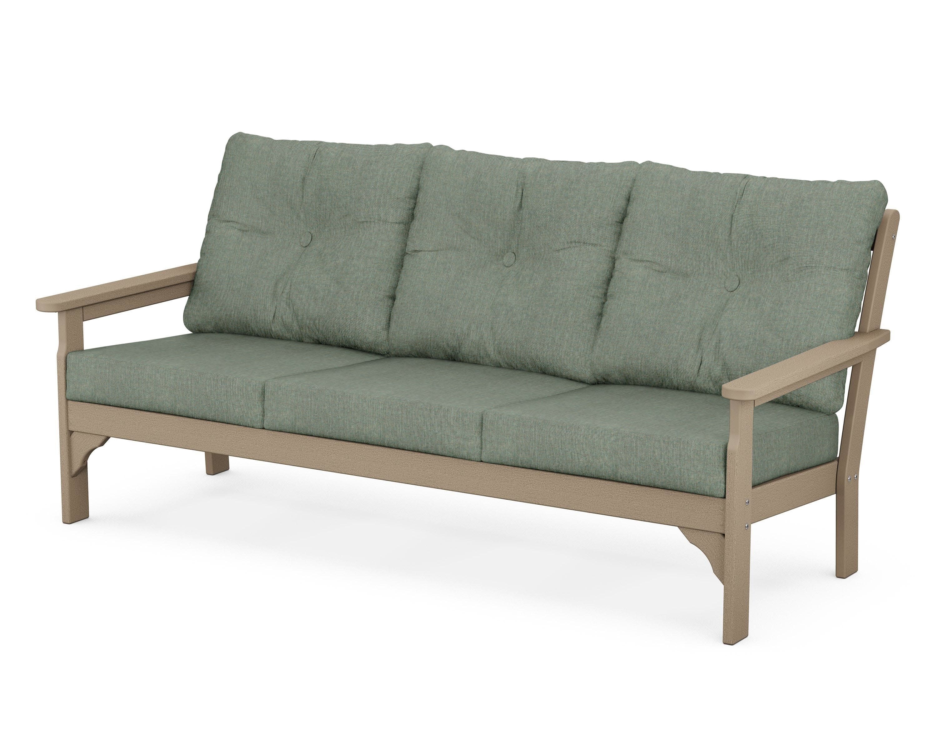 Vineyard Deep Seating Sofa in Vintage Sahara / Cast Sage