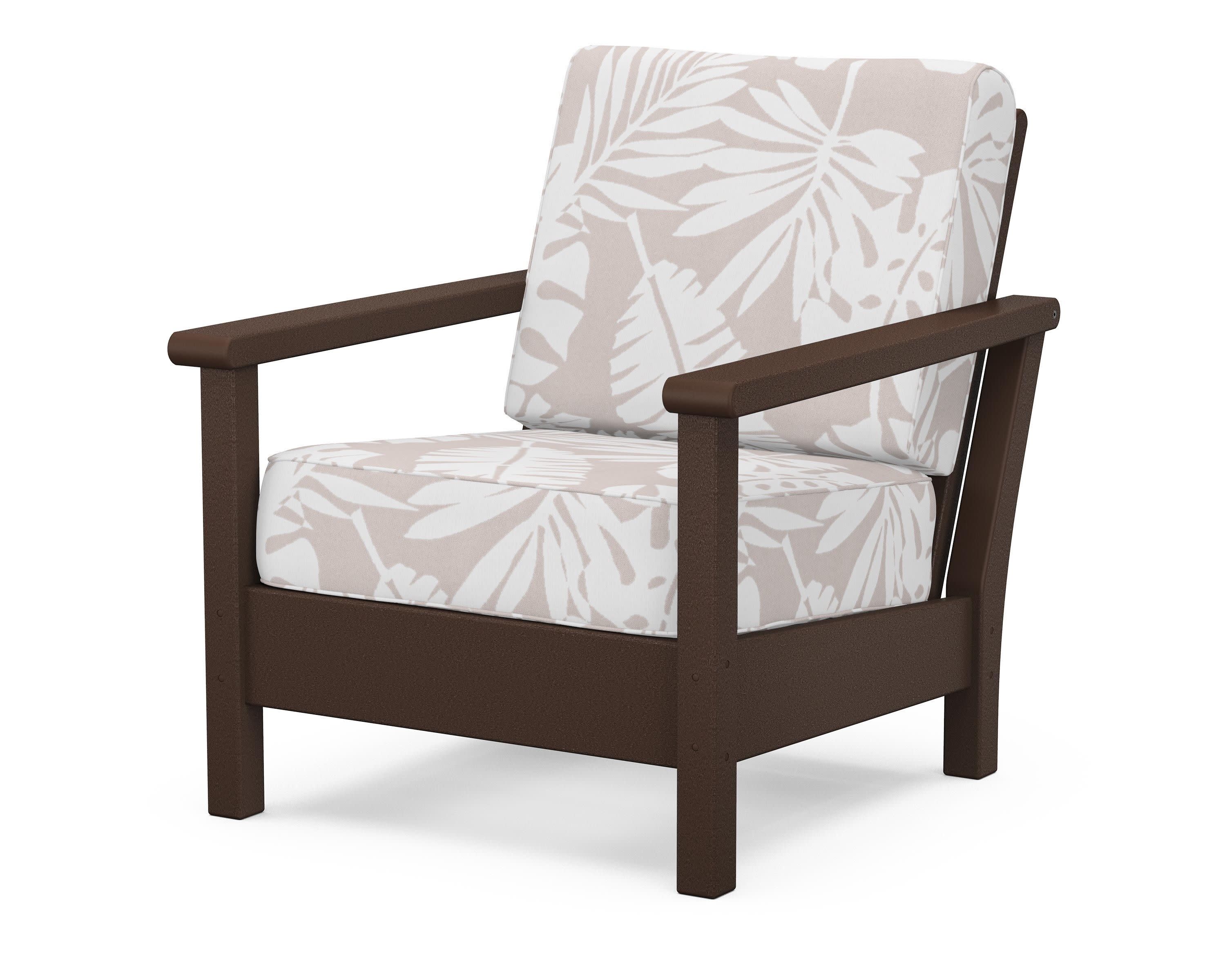 Harbour Deep Seating Chair in Mahogany / Leaf Dune Burlap