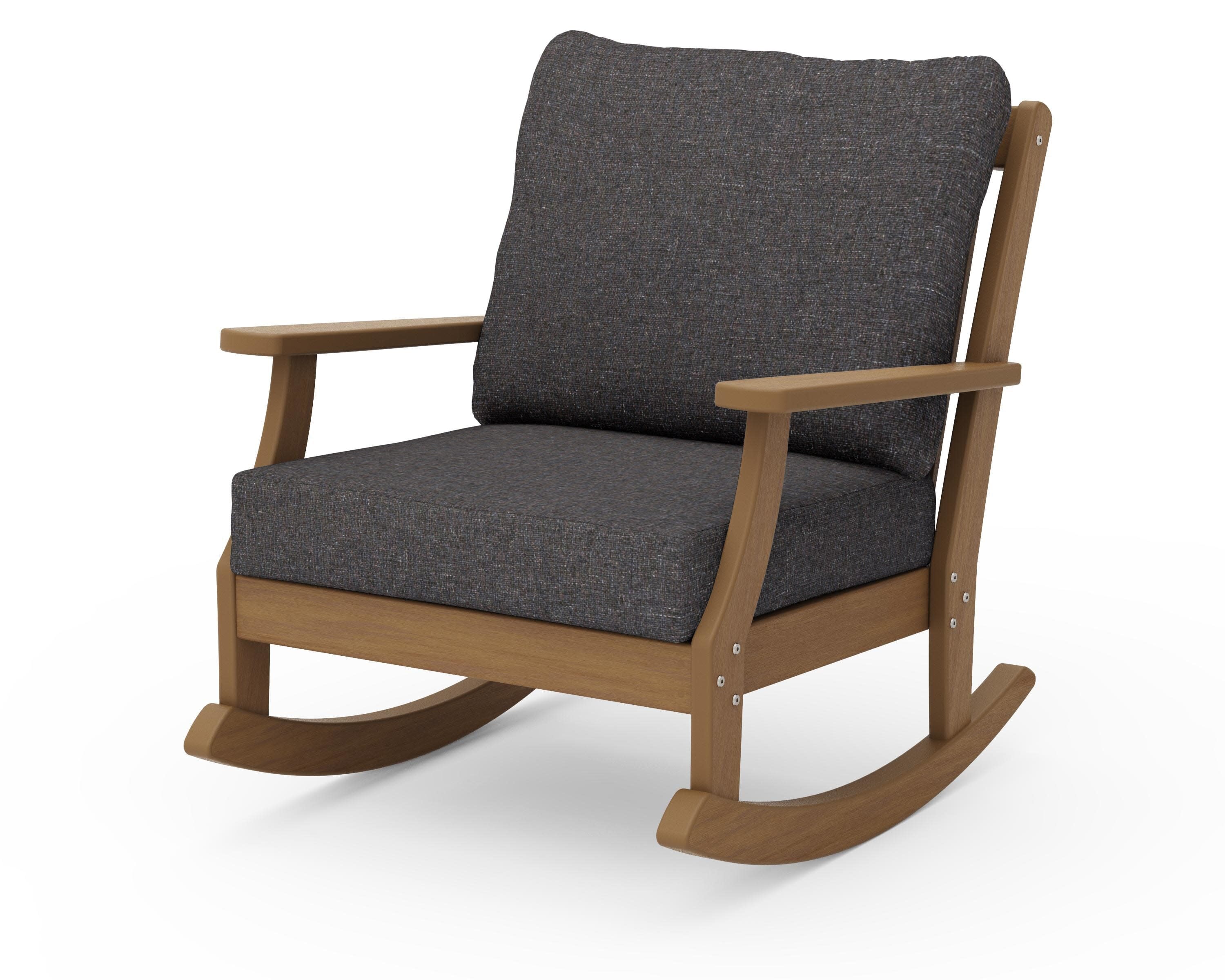 Braxton Deep Seating Rocking Chair in Natural / Ash Charcoal