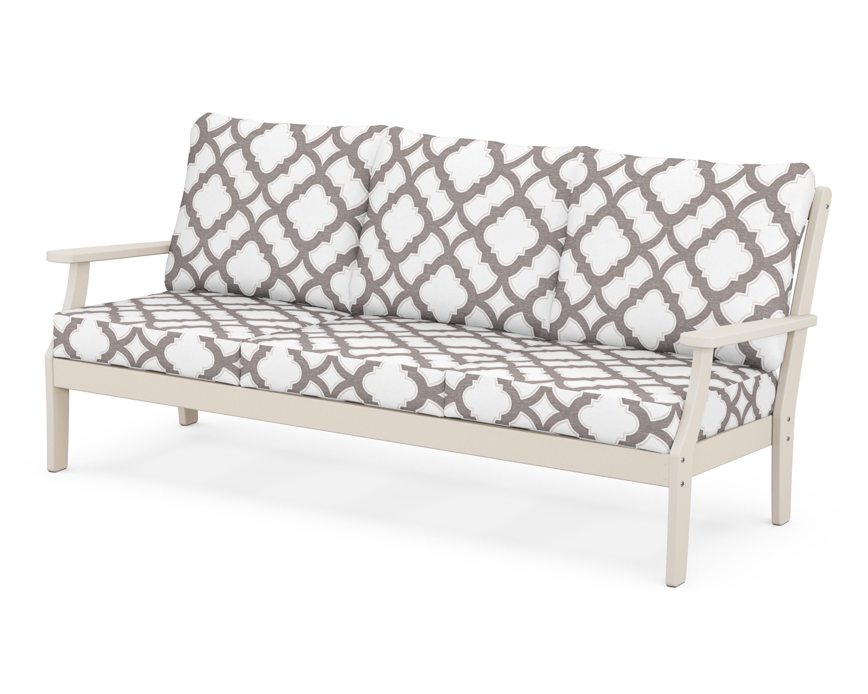 Braxton Deep Seating Sofa in Sand / Trellis Grey Mist