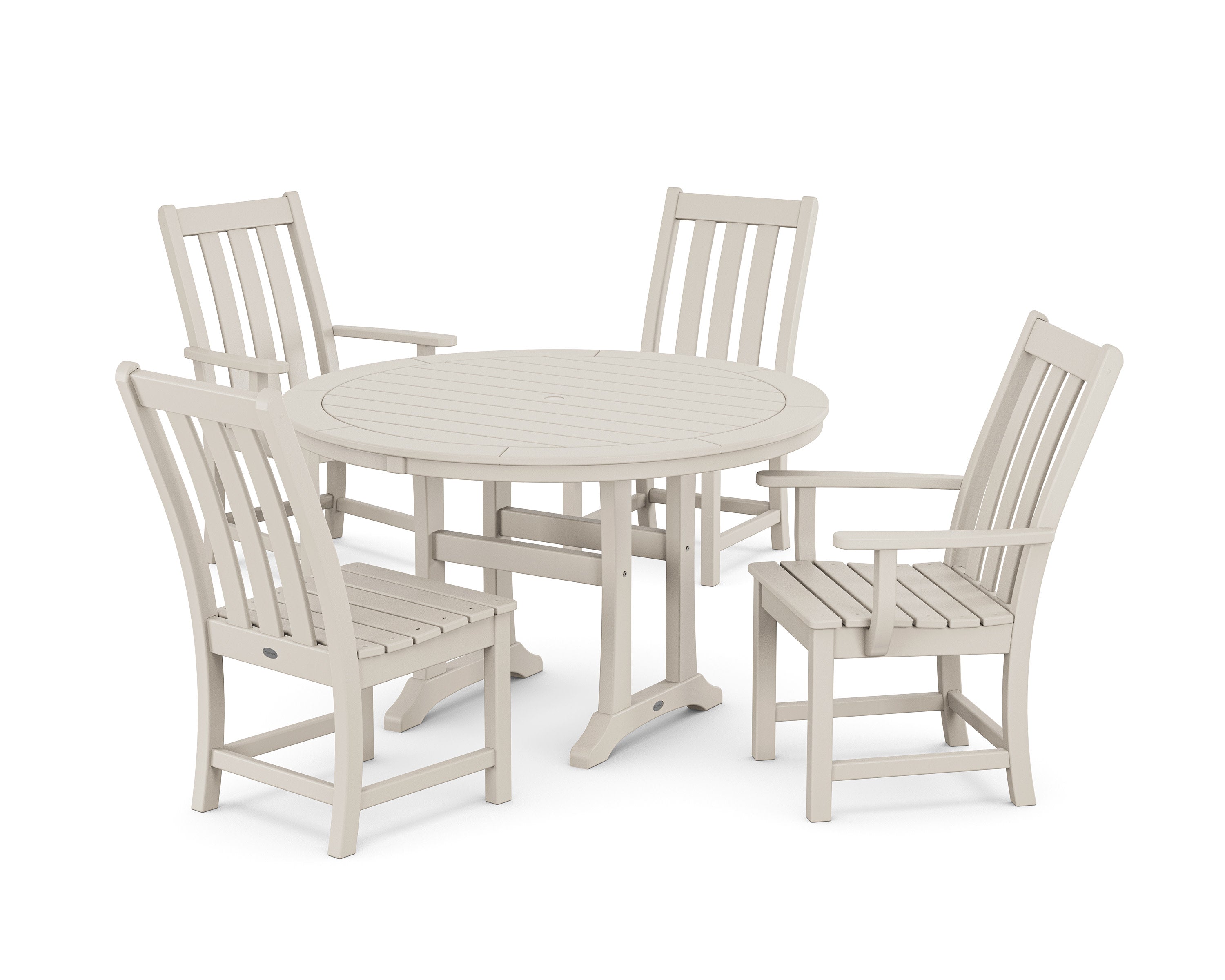 Vineyard 5-Piece Nautical Trestle Dining Set in Sand