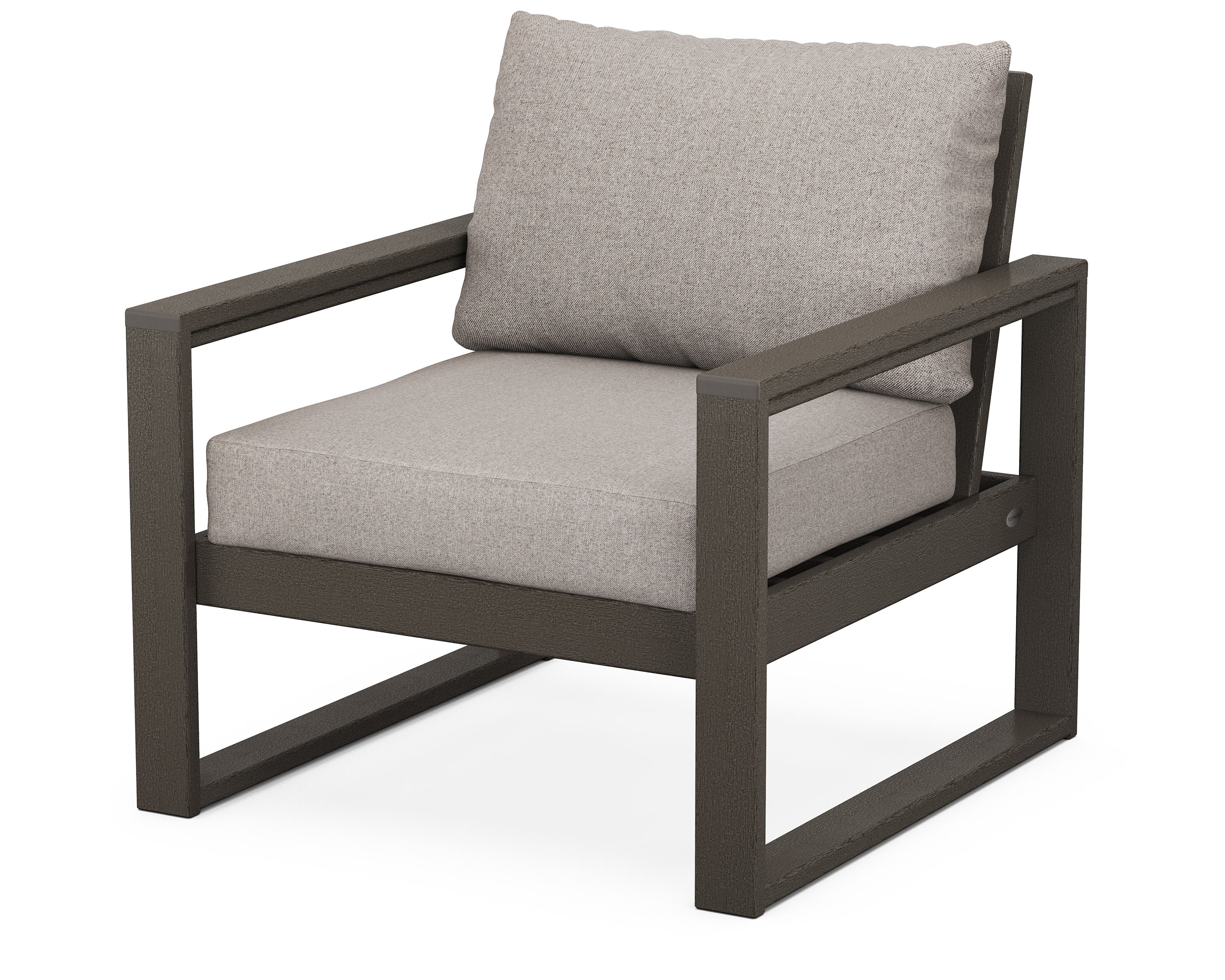 EDGE Club Chair in Vintage Coffee / Weathered Tweed
