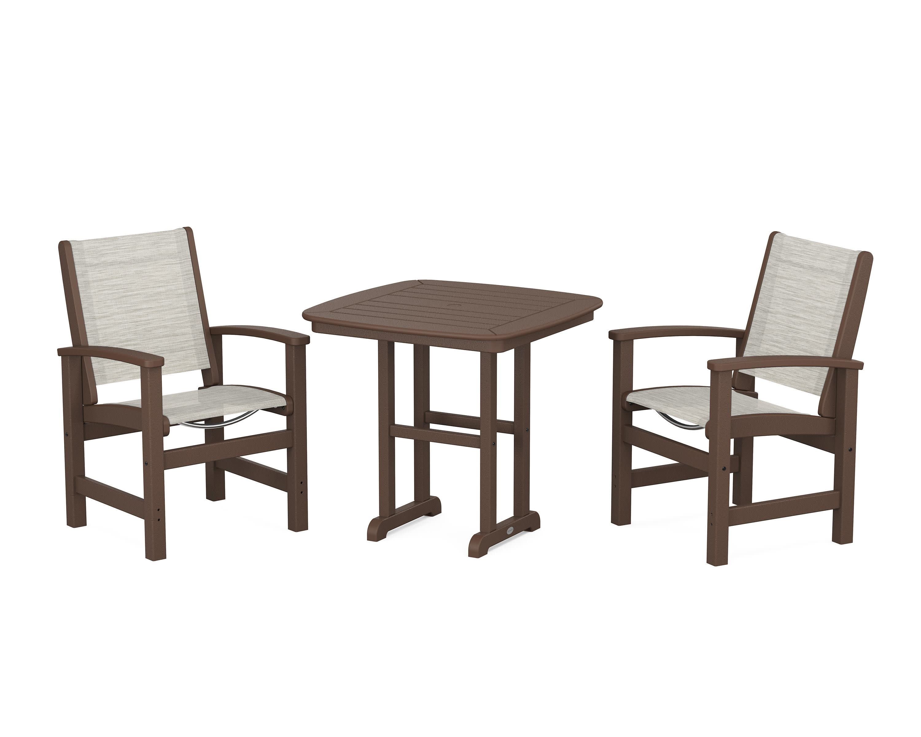 Coastal 3-Piece Dining Set in Mahogany / Birch Sling