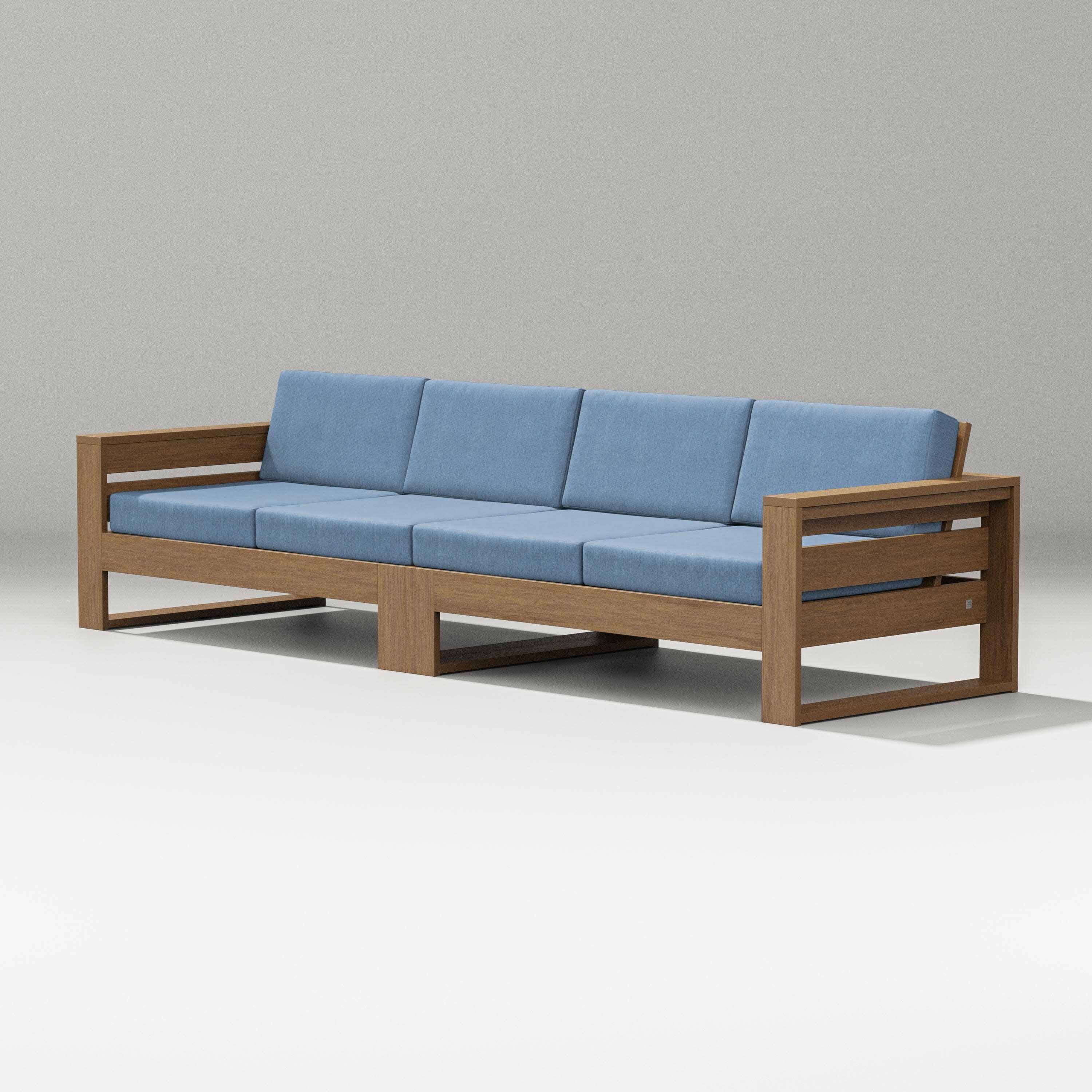 Latitude Straight Sectional in Natural / Sky Blue