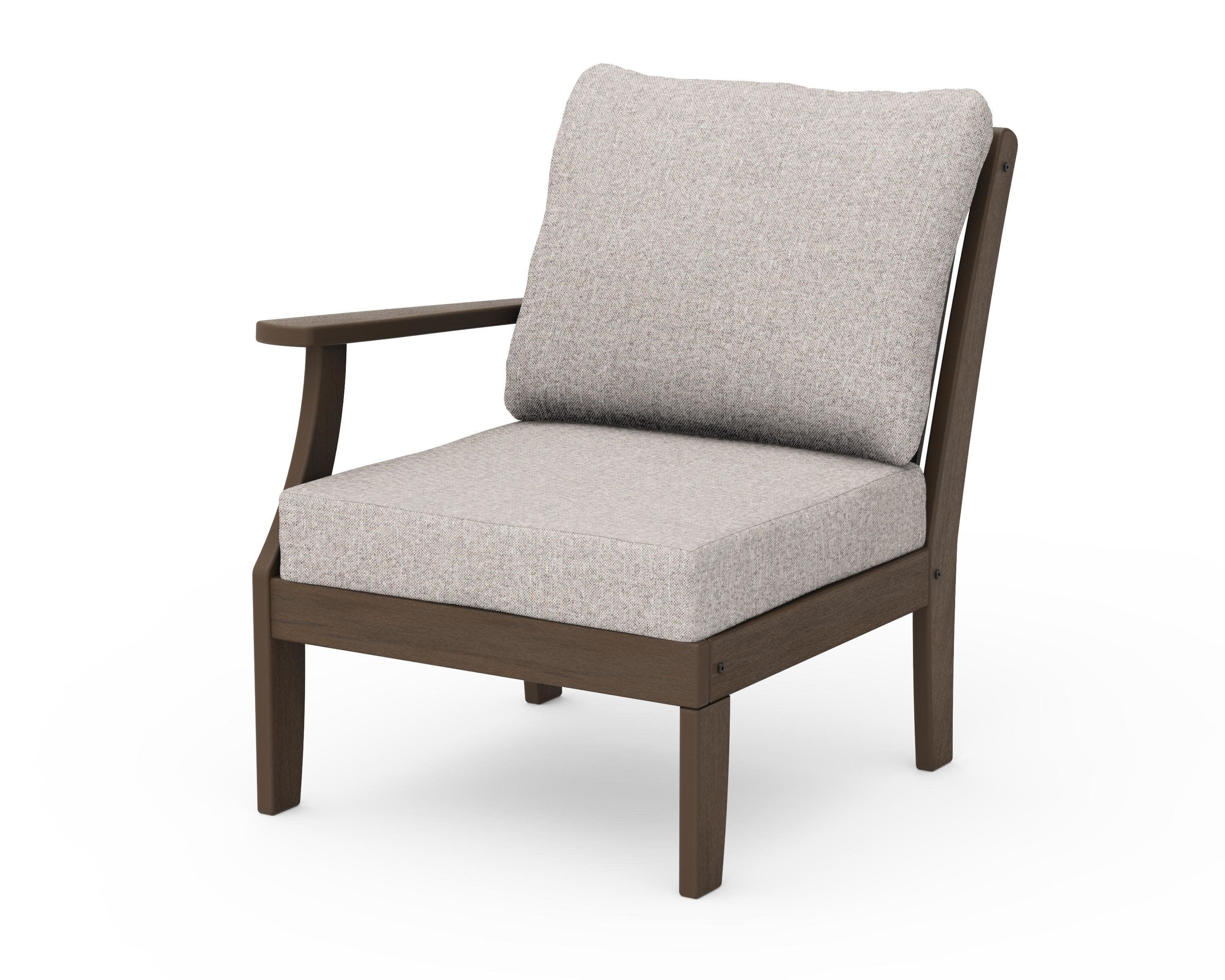 Braxton Modular Left Arm Chair in Kona / Weathered Tweed