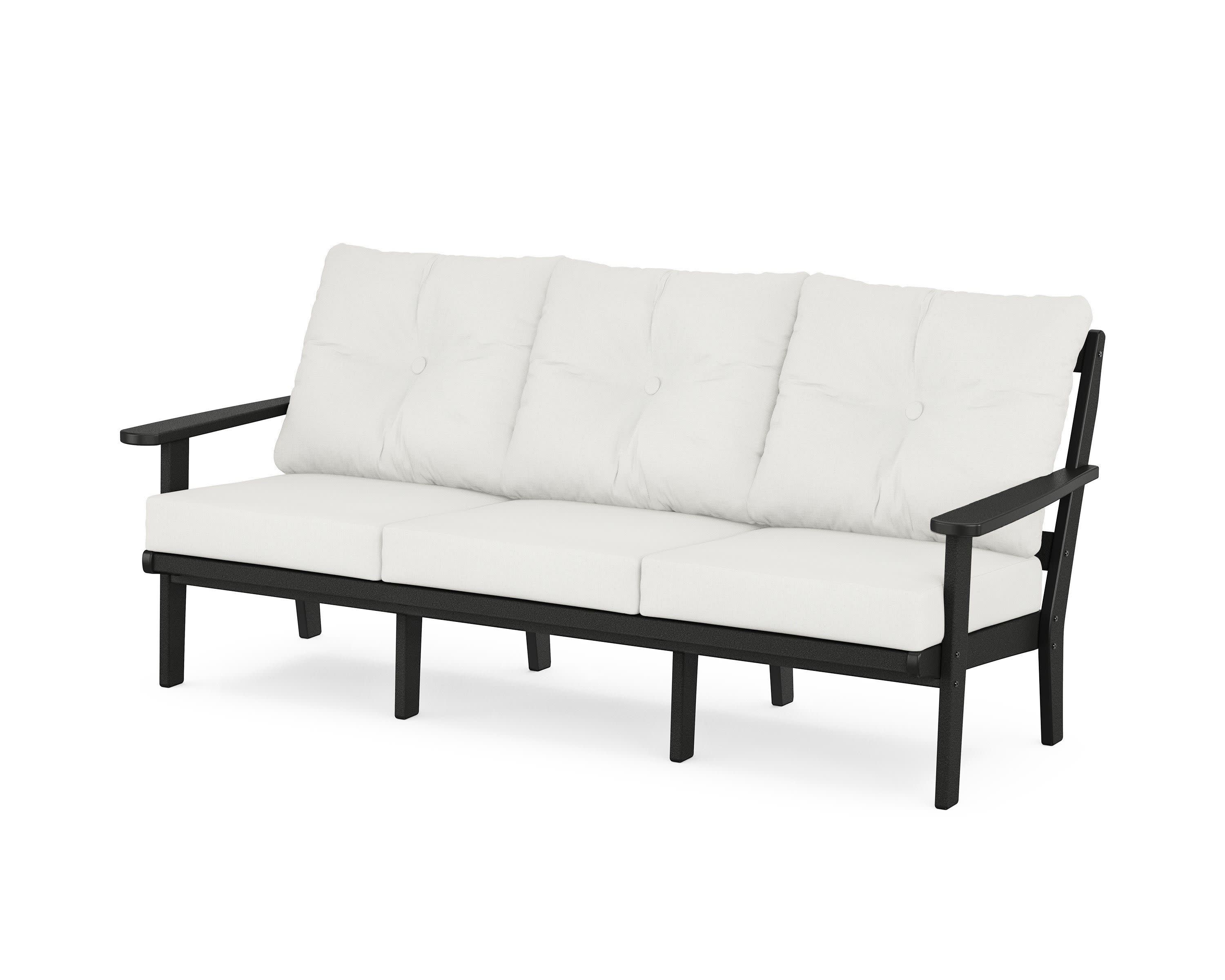 Mission Deep Seating Sofa in Black / Natural Linen