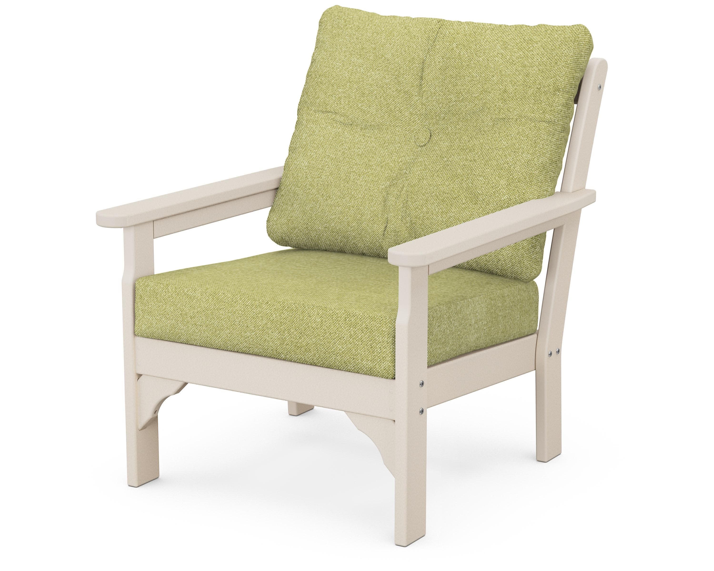 Vineyard Deep Seating Chair in Sand / Chartreuse Boucle