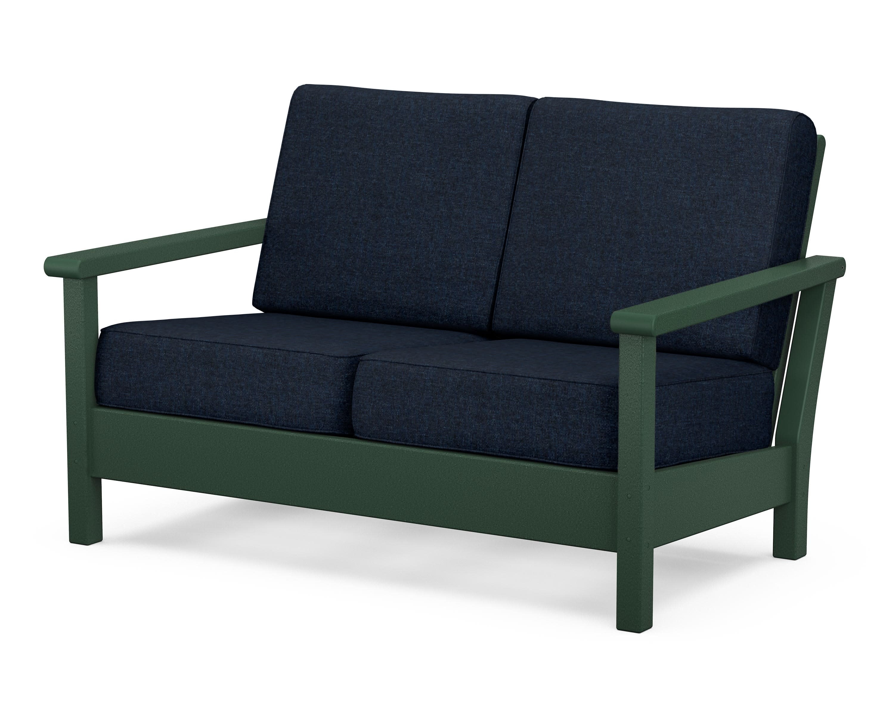 Harbour Deep Seating Loveseat in Green / Marine Indigo