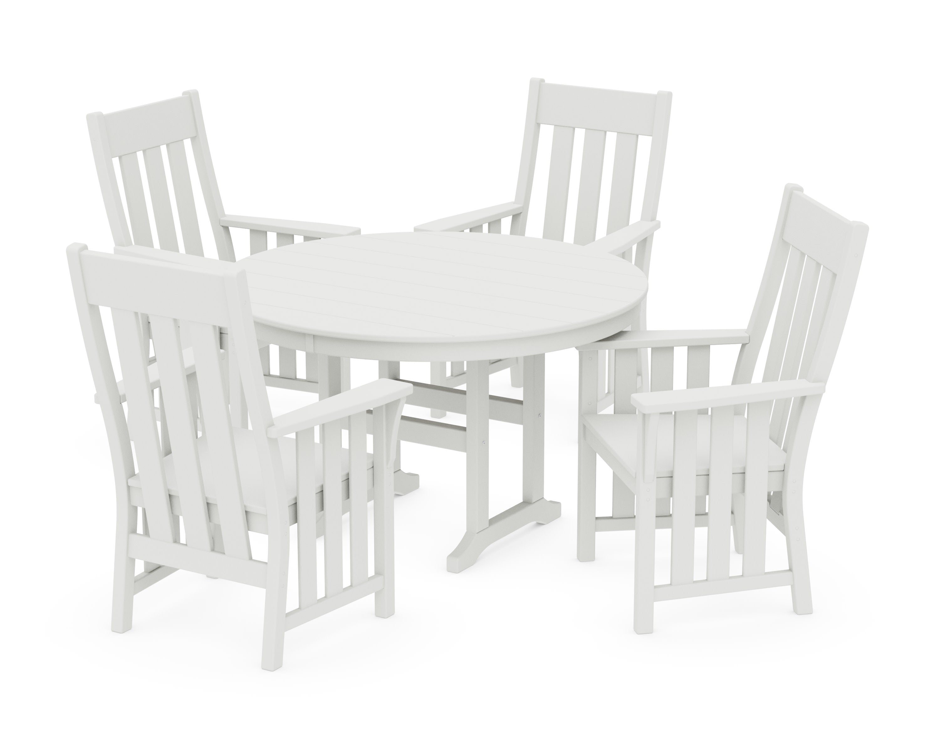 Acadia 5-Piece Round Farmhouse Dining Set in Vintage White