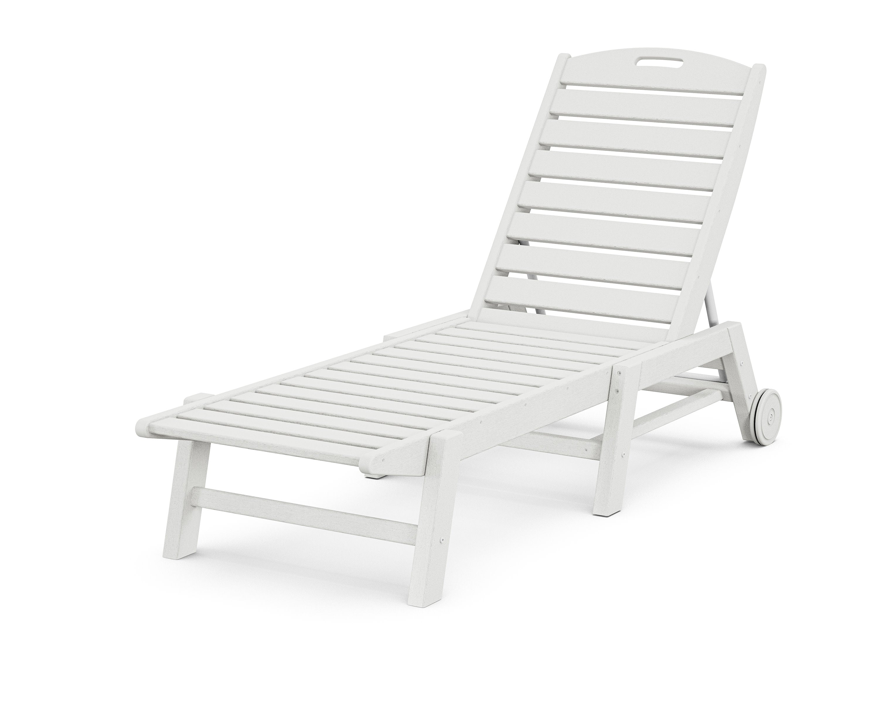 Nautical Chaise with Wheels in Vintage White