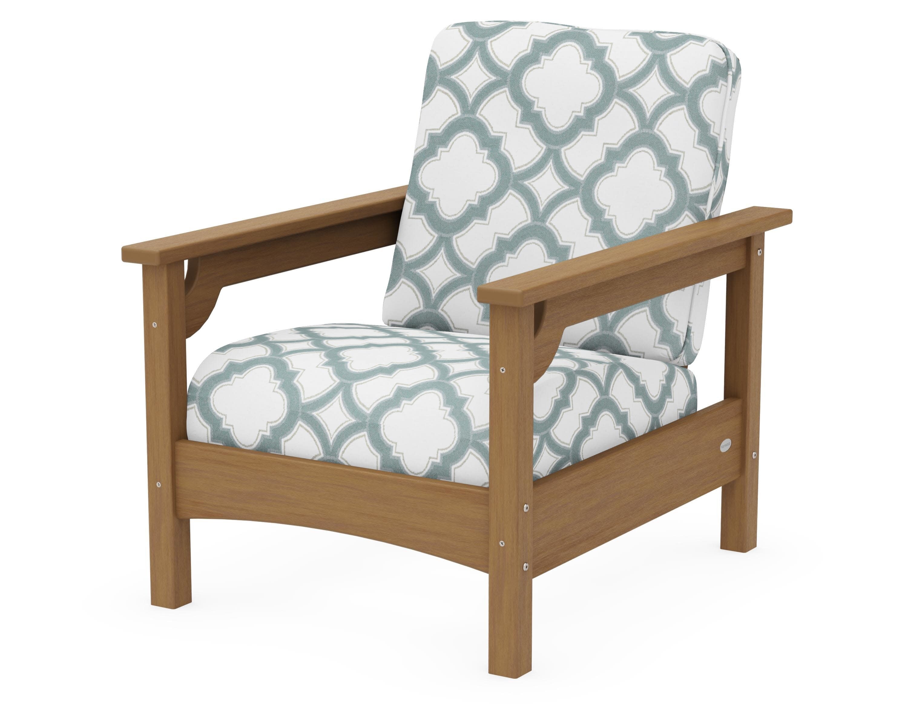 Club Chair in Natural / Trellis Glacier Spa