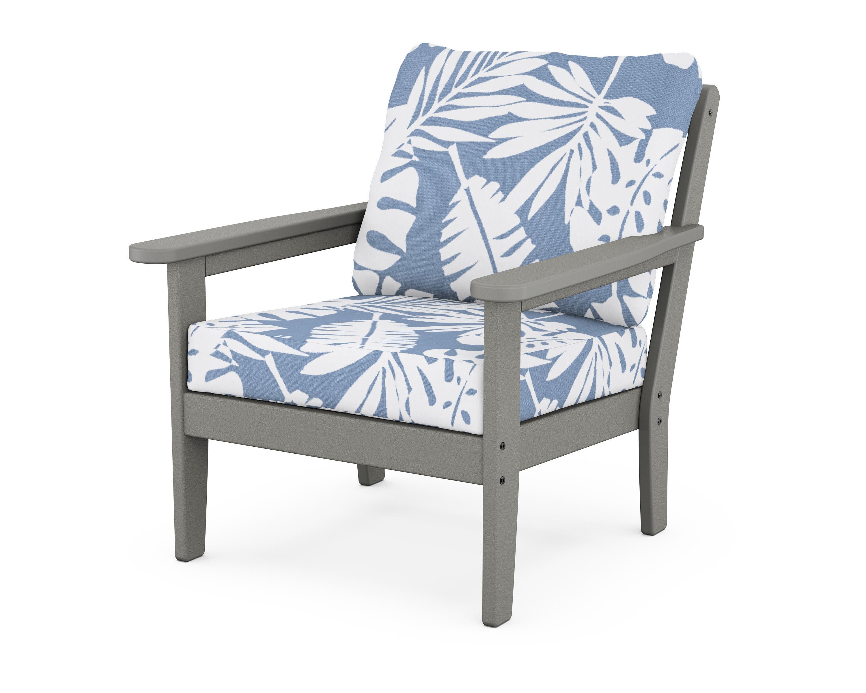 Cottage Deep Seating Chair in Slate Grey / Leaf Sky Blue