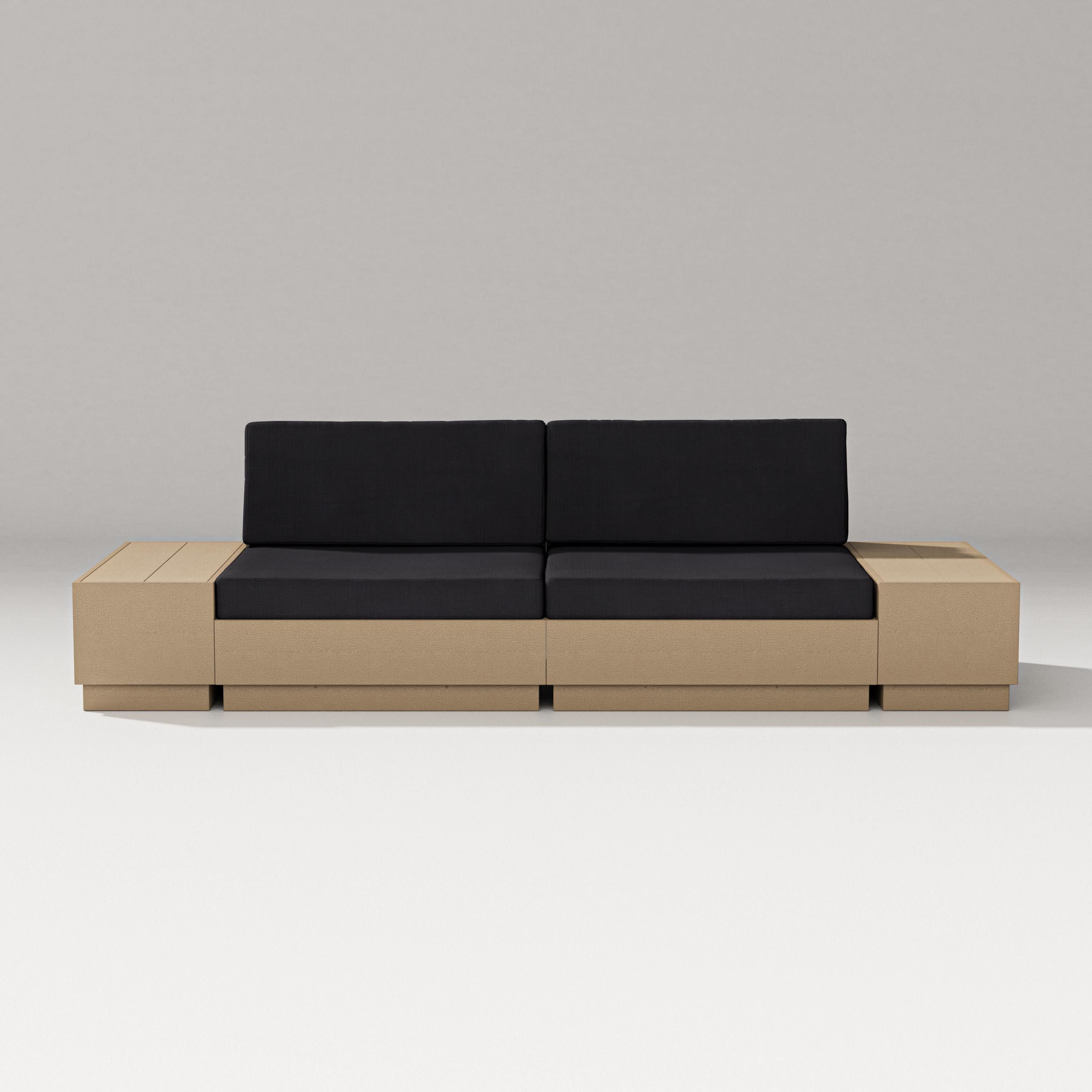 Elevate 4-Piece Loveseat Sectional in Vintage Sahara / Midnight Linen