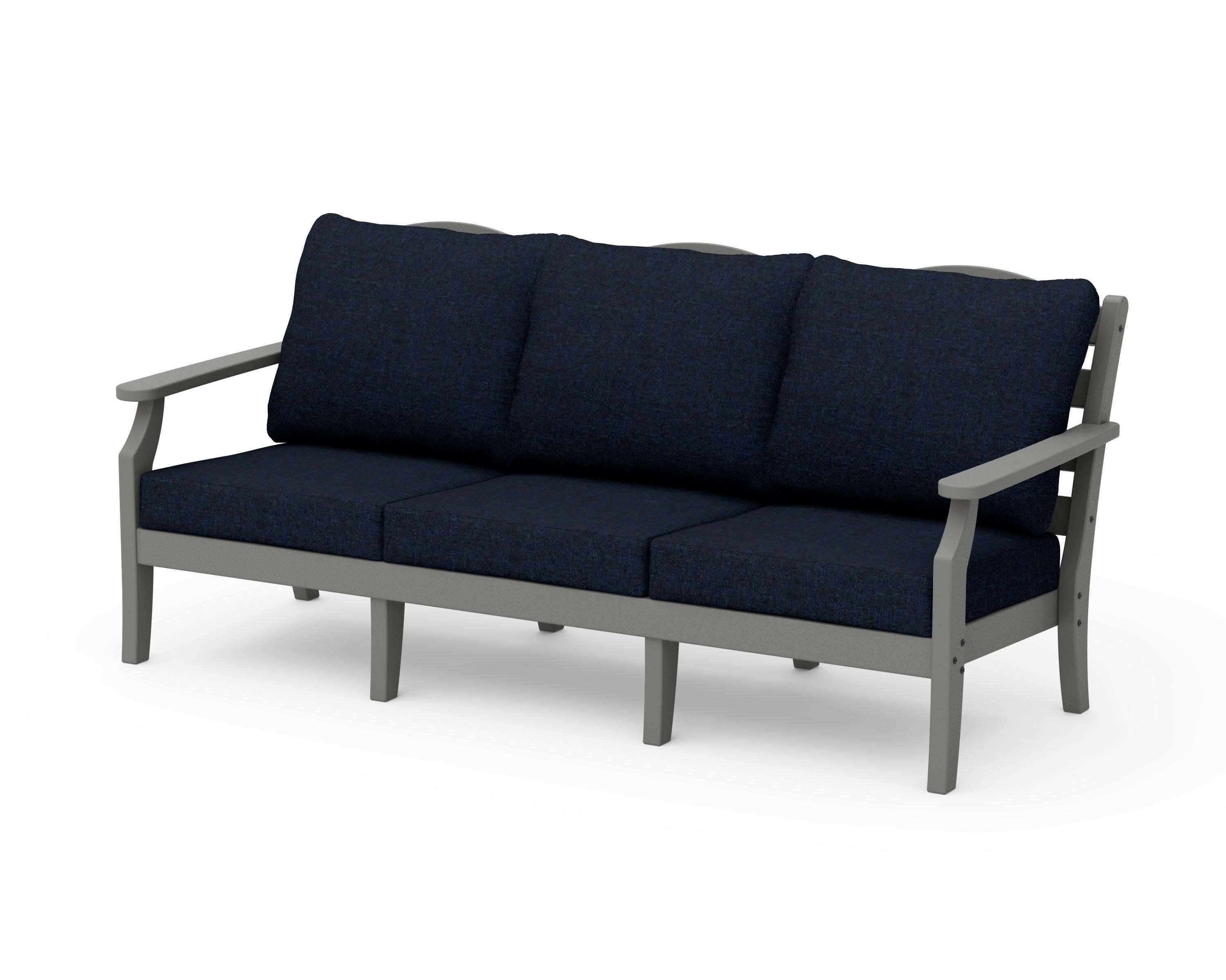 Savannah Deep Seating Sofa in Slate Grey / Marine Indigo