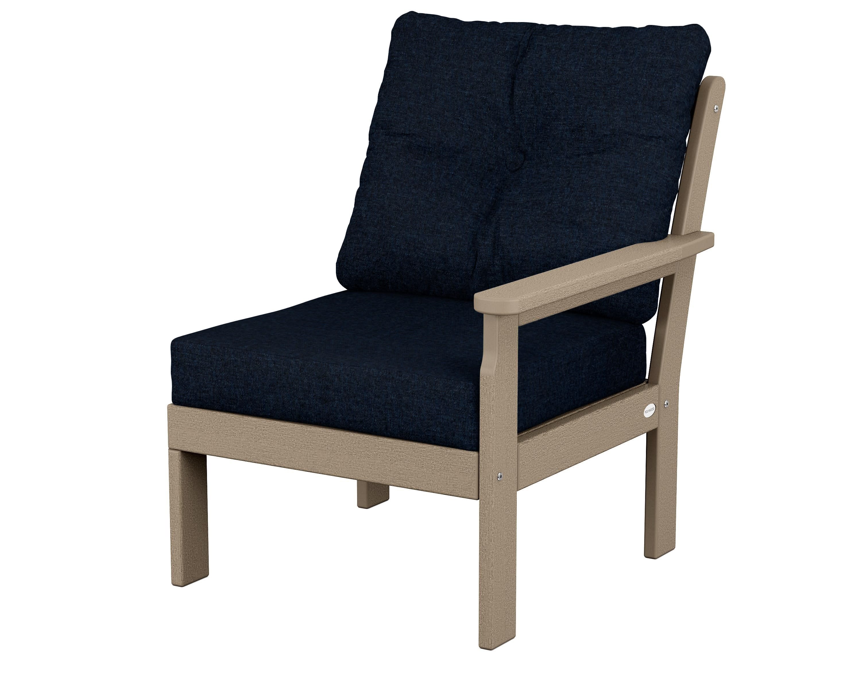 Vineyard Modular Right Arm Chair in Vintage Sahara / Marine Indigo