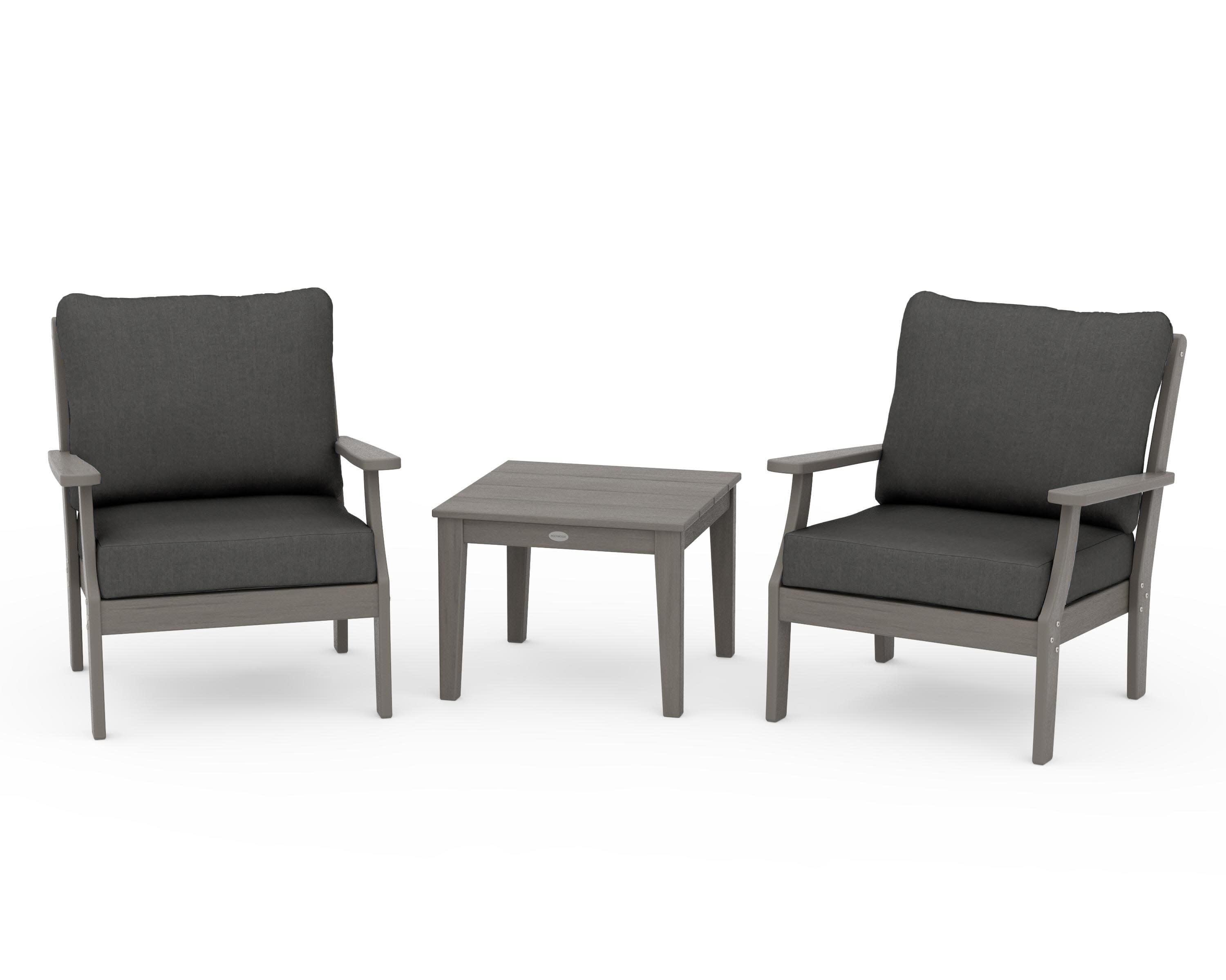 Braxton 3-Piece Deep Seating Set in Driftwood / Spectrum Carbon